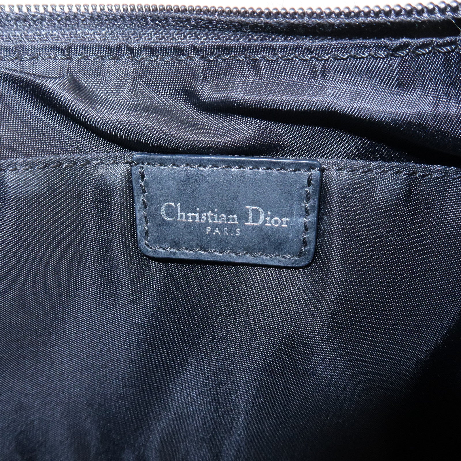 Christian Dior Trotter Canvas Leather Shoulder Bag Hand Bag Black Used