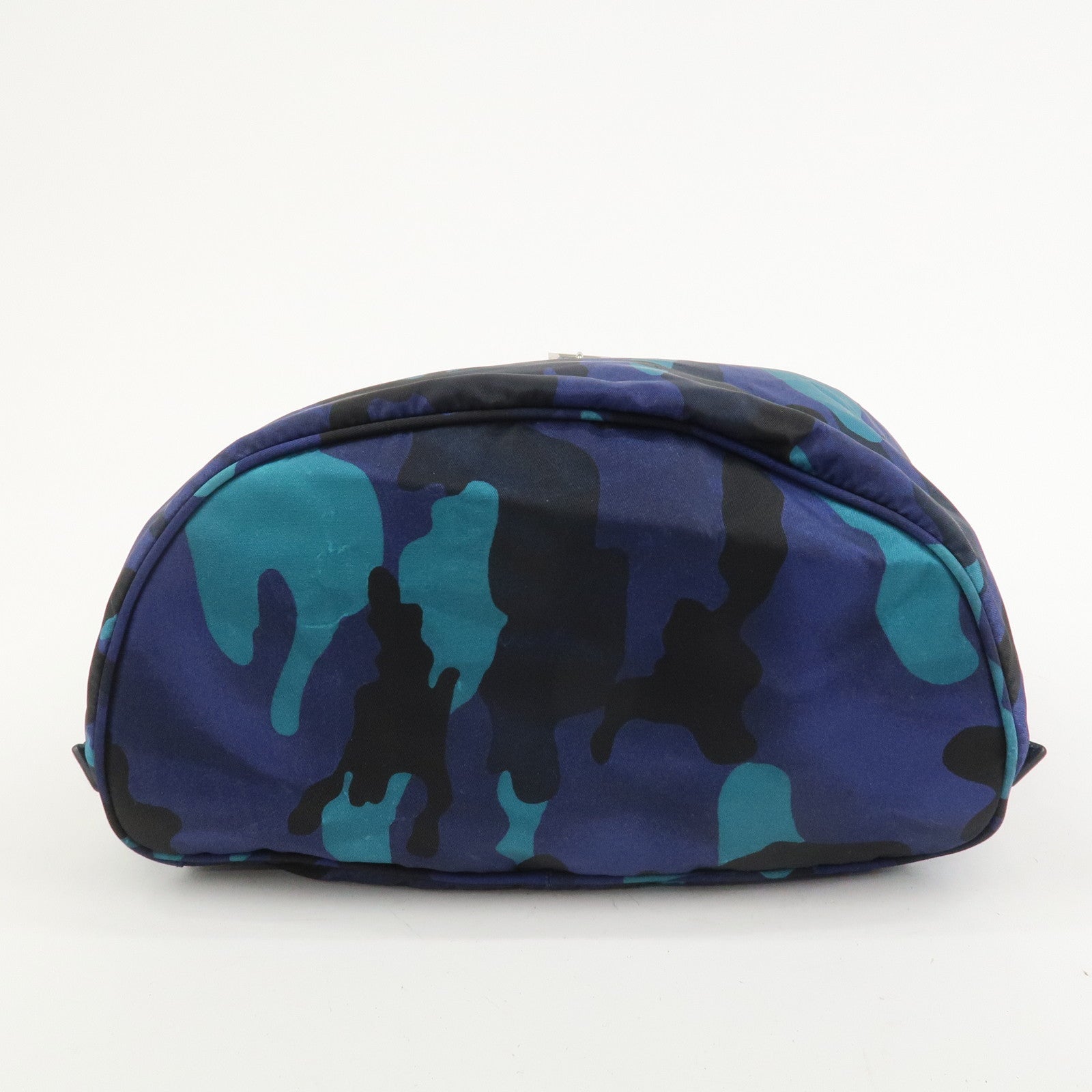 PRADA Triangle Logo Nylon Camouflage Backpack Rucksack Blue