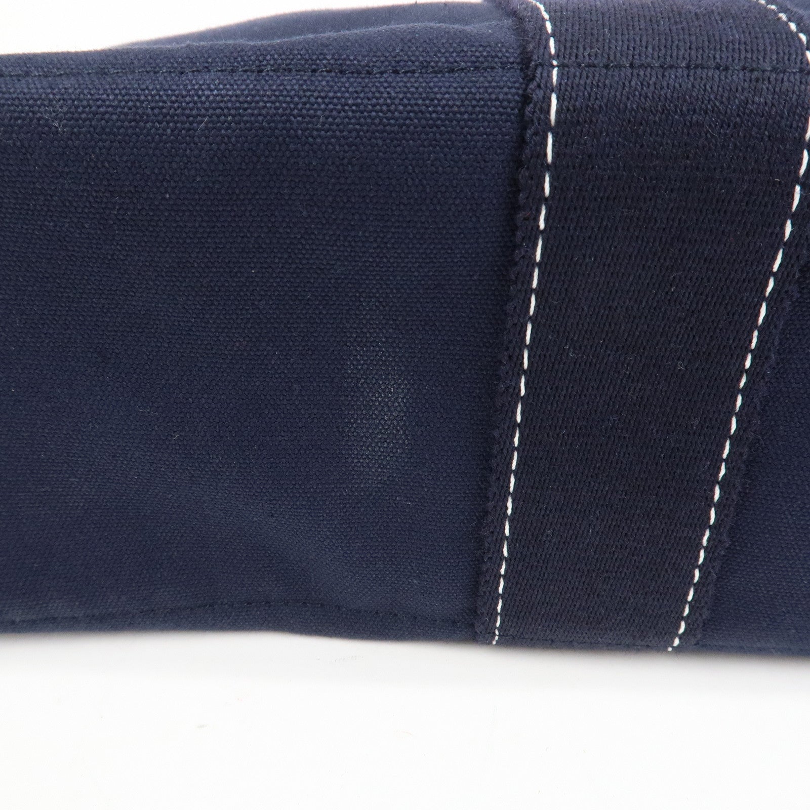 HERMES Deauville MM Cotton Tote Bag Hand Bag Navy