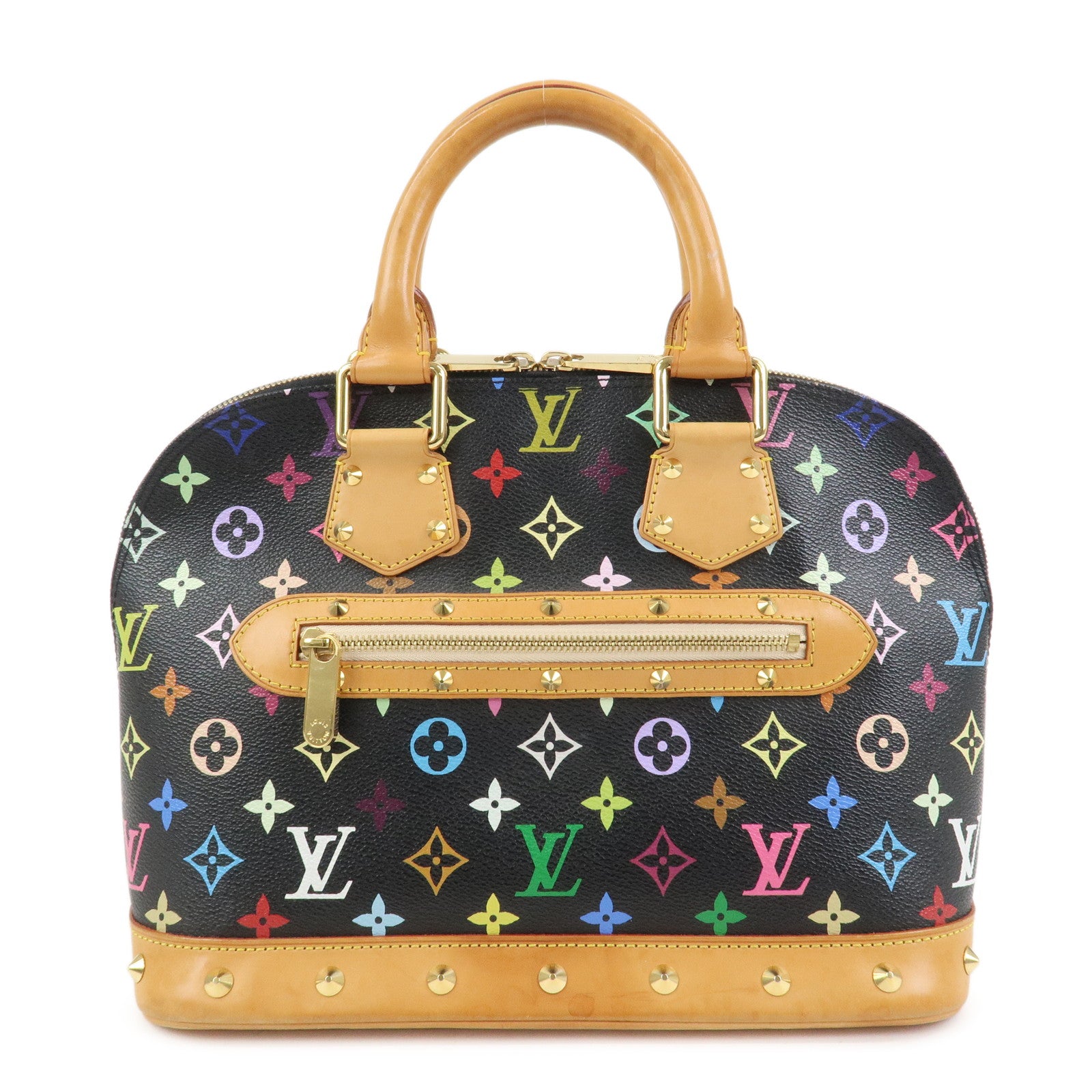 Louis Vuitton Monogram Multicolor Alma Hand Bag Noir M92646
