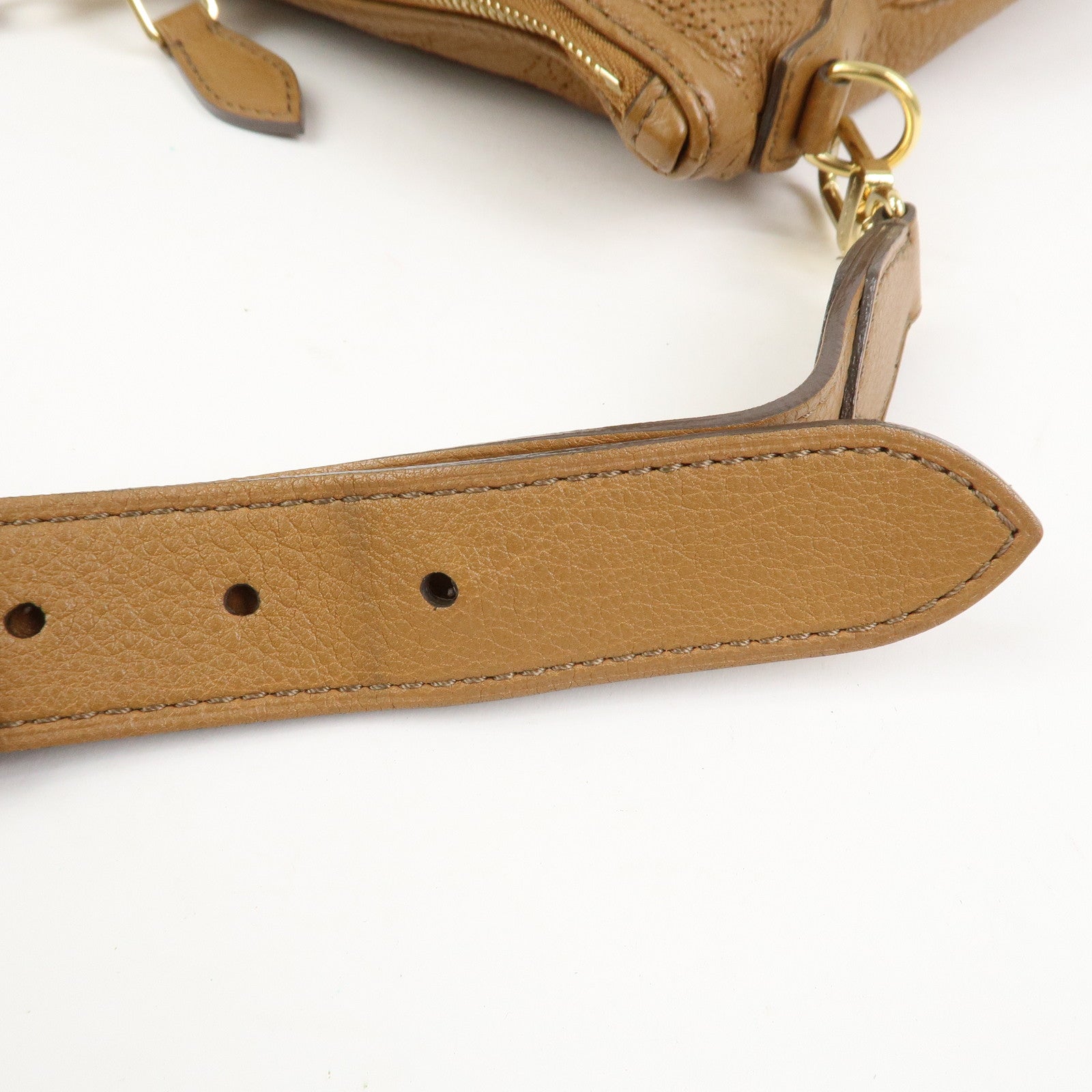 Louis Vuitton Monogram Mahina Selene MM Shoulder Bag Caramel M94214
