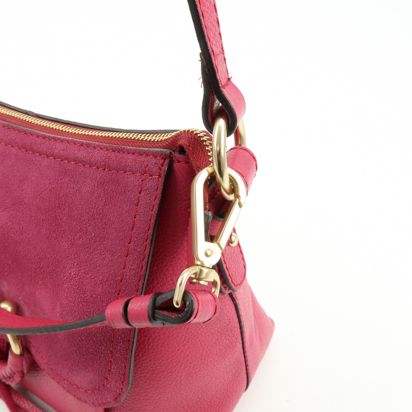 Chloe Joan Suede Leather Shoulder Bag Hand Bag Pink