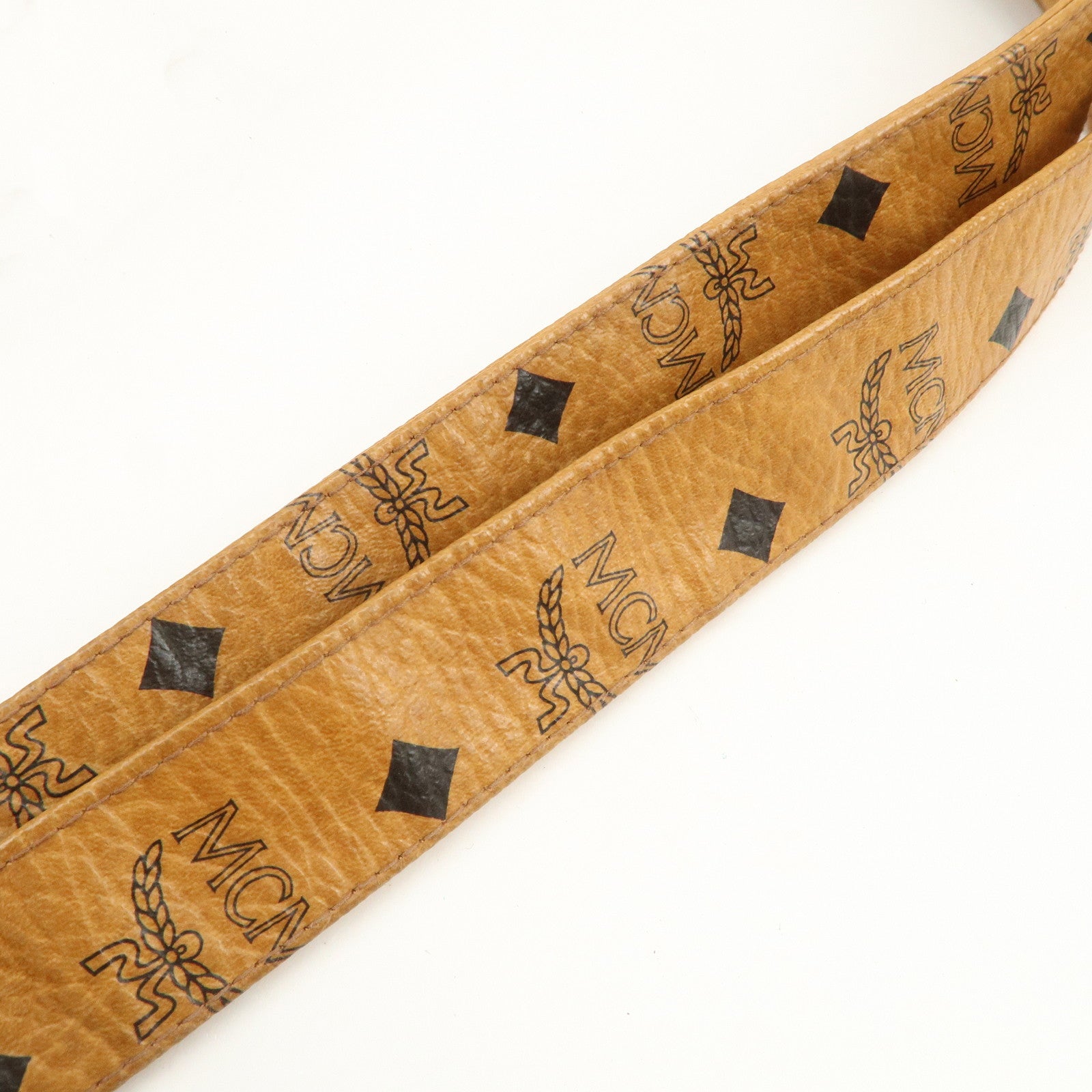 MCM Visetos Leather Shoulder Bag Tote Bag Brown