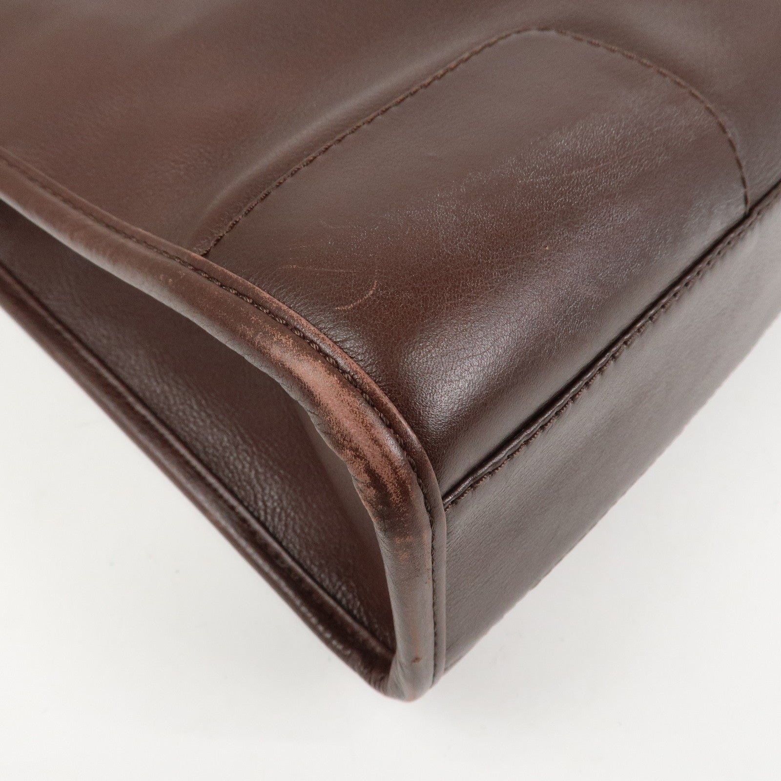 LOEWE Anagram Logo Leather Shoulder Bag Crossbody Bag Brown