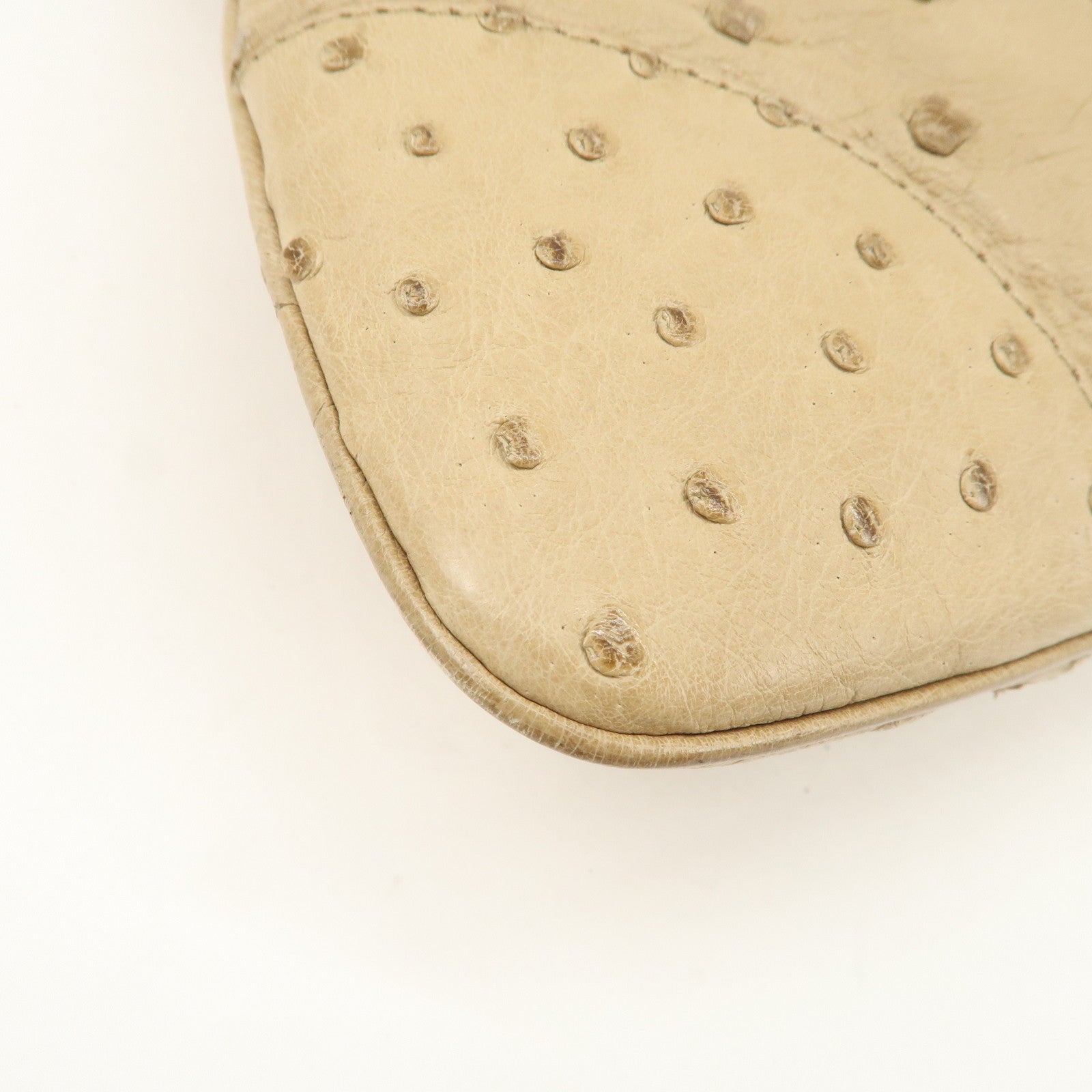 GUCCI Kandensky Leather Shoulder Bag Hand Bag Beige 001・4057