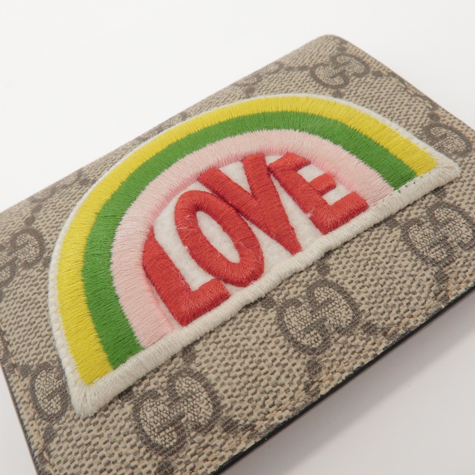 GUCCI LOVE Rainbow GG Supreme PVC Leather Compact Wallet 476412