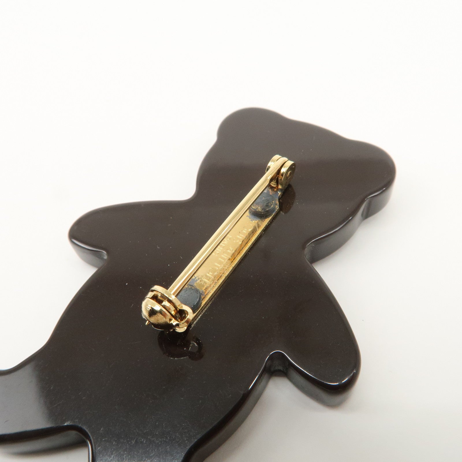 Louis Vuitton Monogram Damier Plastic Broche Nunnours Teddy Bear Brooch M64939 Used