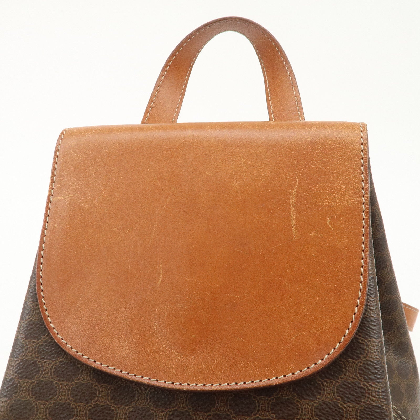 CELINE Macadam PVC Leather Backpack Rucksack Brown