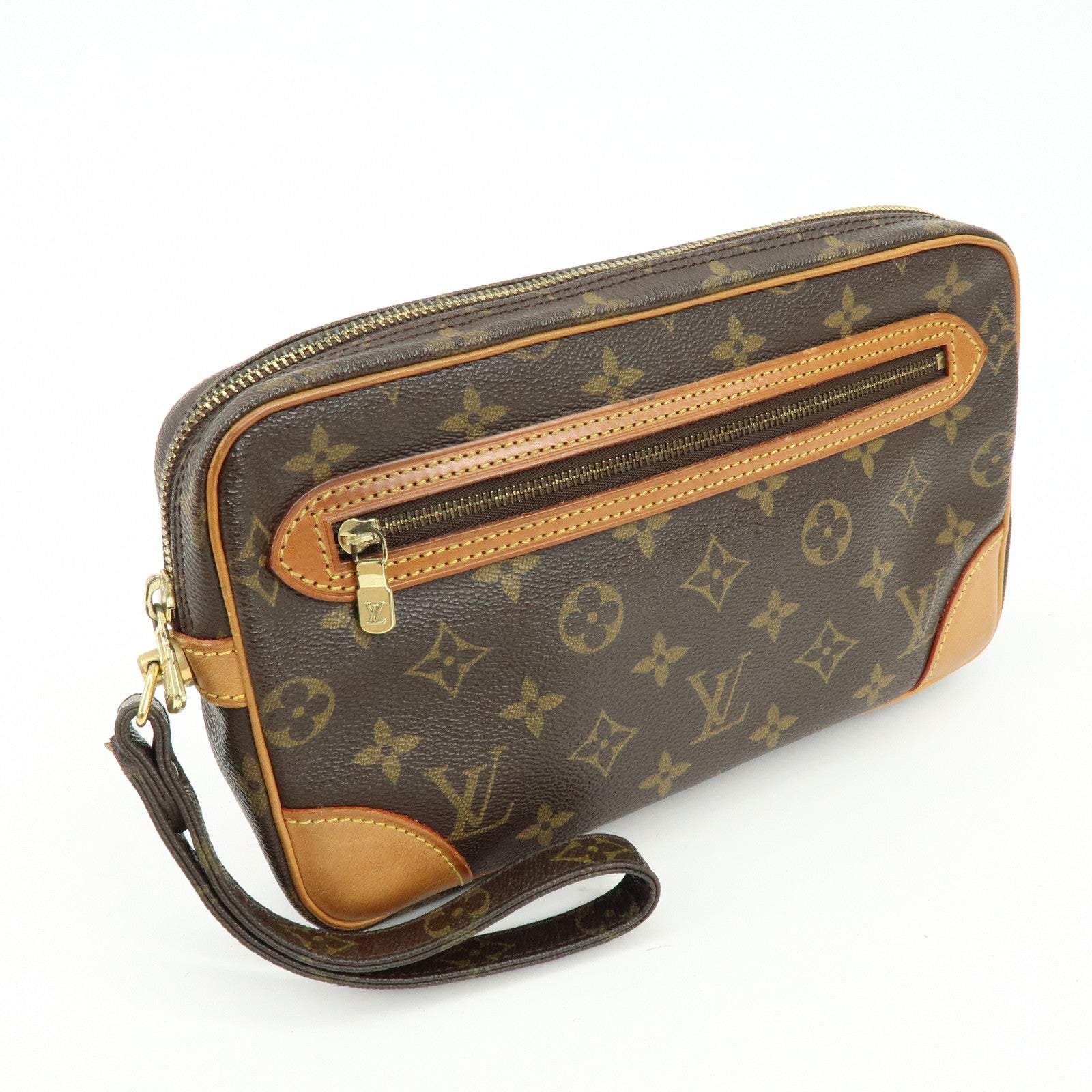 Louis Vuitton Monogram Marly Dragonne GM Clutch Bag Brown M51825