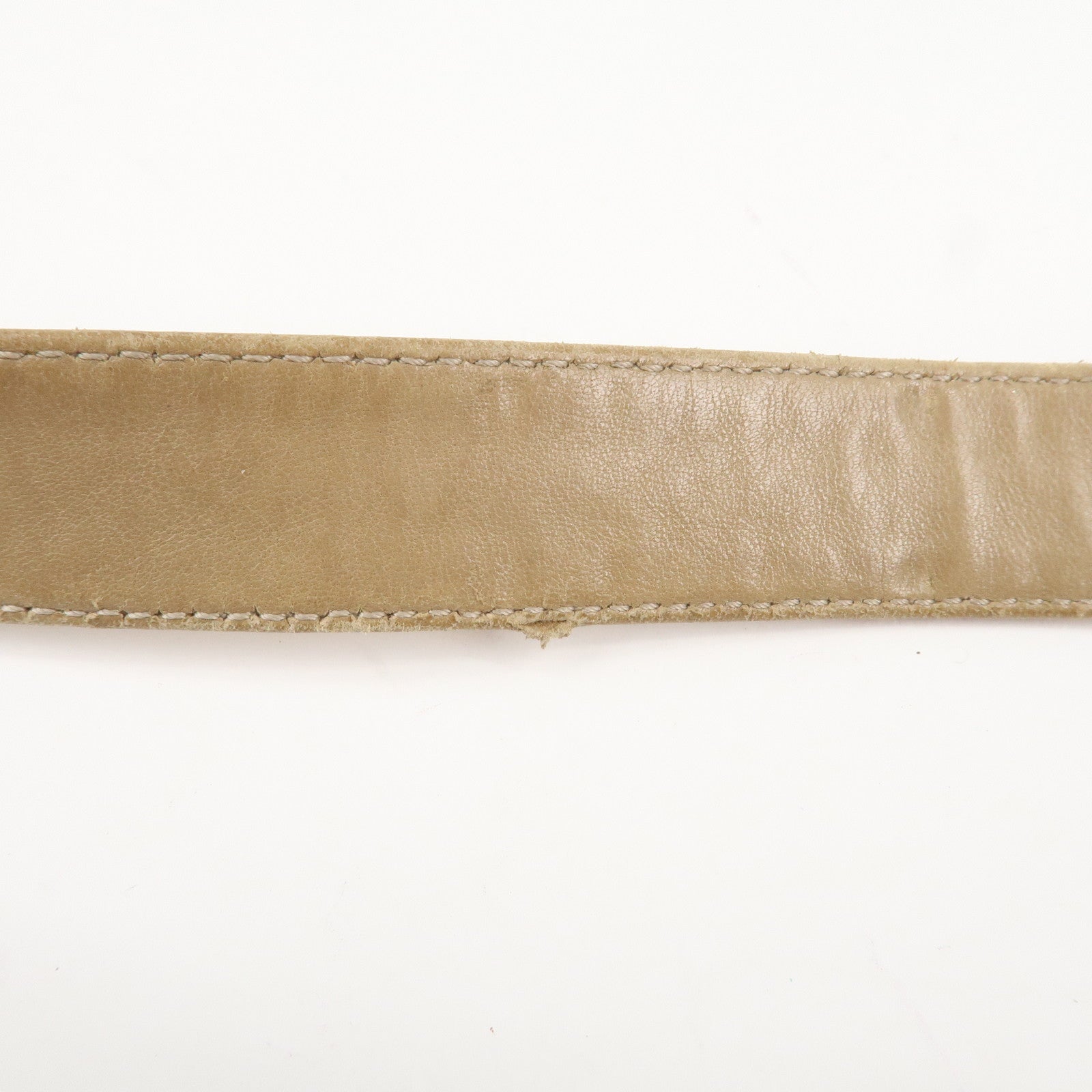 CHANEL COCO Mark Chocolate Bar Patent Leather Shoulder Bag Beige Used