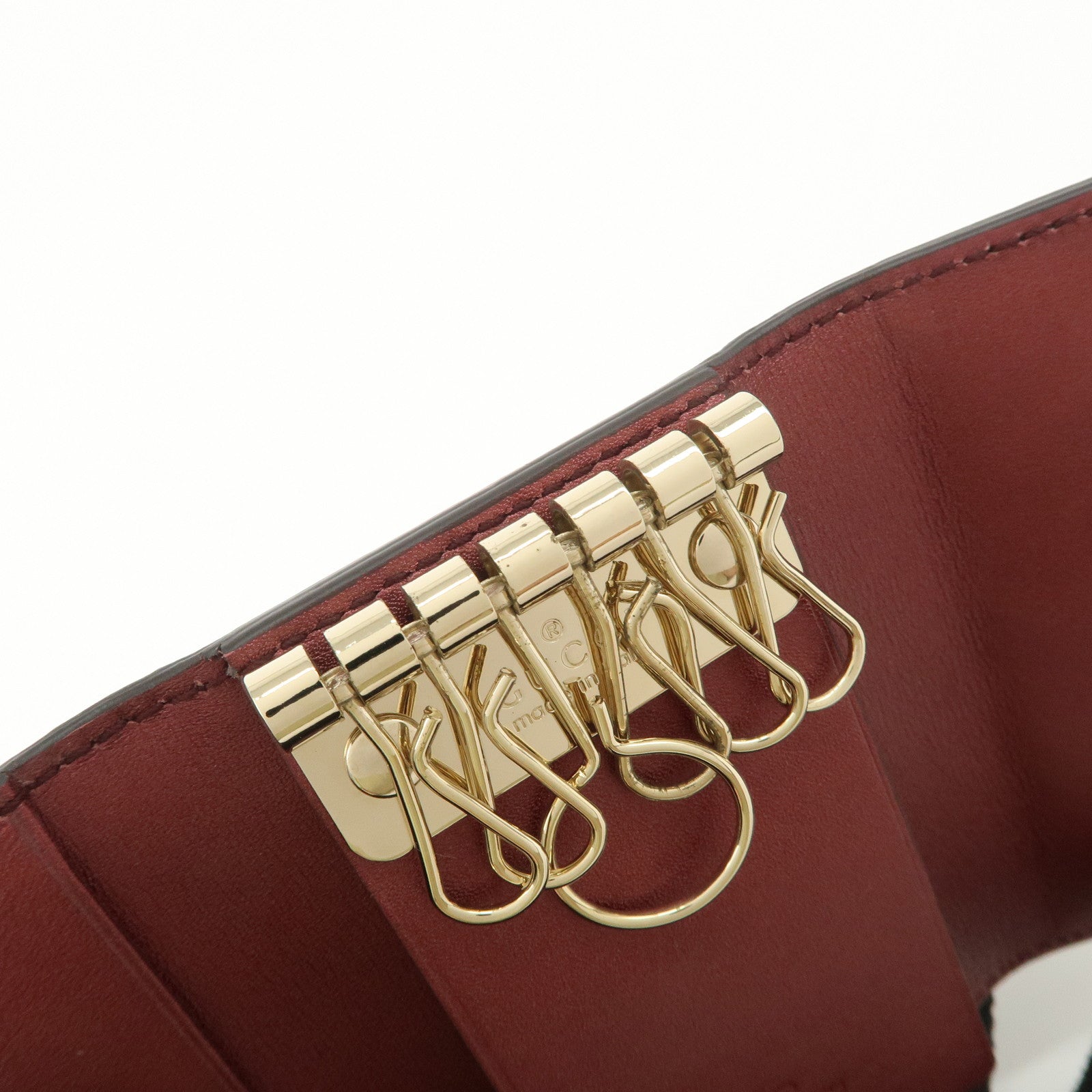 GUCCI Lovely Heart Guccissima Leather 6 Rings Key Case Brown 257217