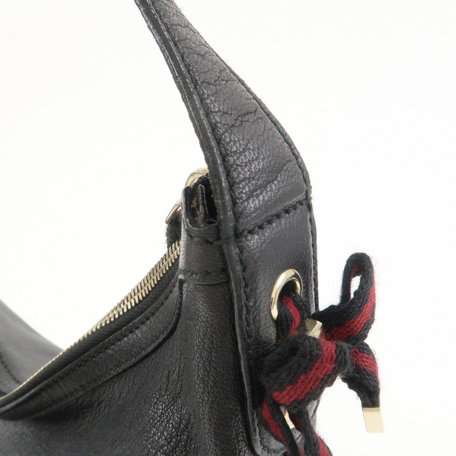 GUCCI Princy Sherry Leather Shoulder Bag Hand Bag Black 162882