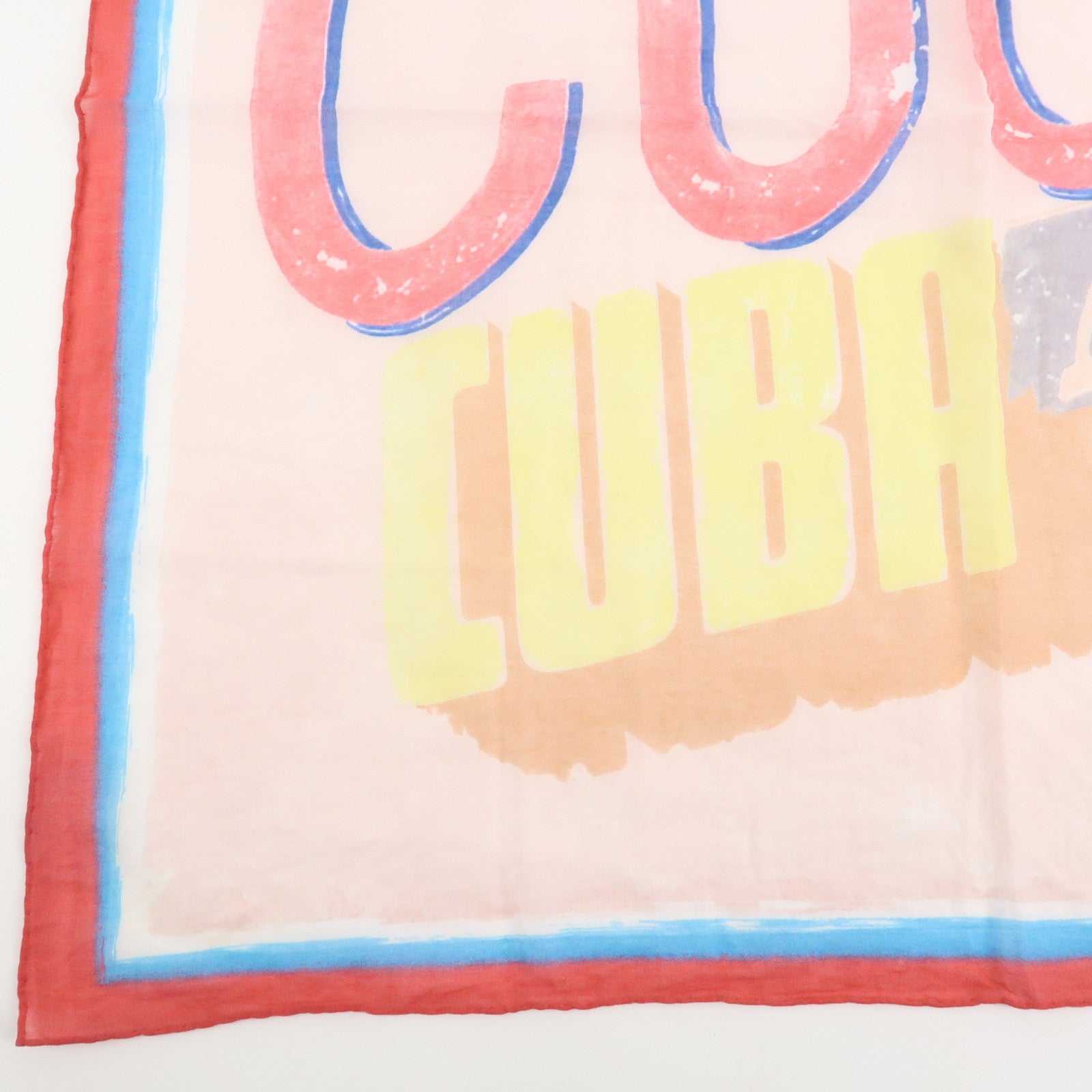 CHANEL Cotton 100% Scarf Handkerchief Multicolor Pink Used