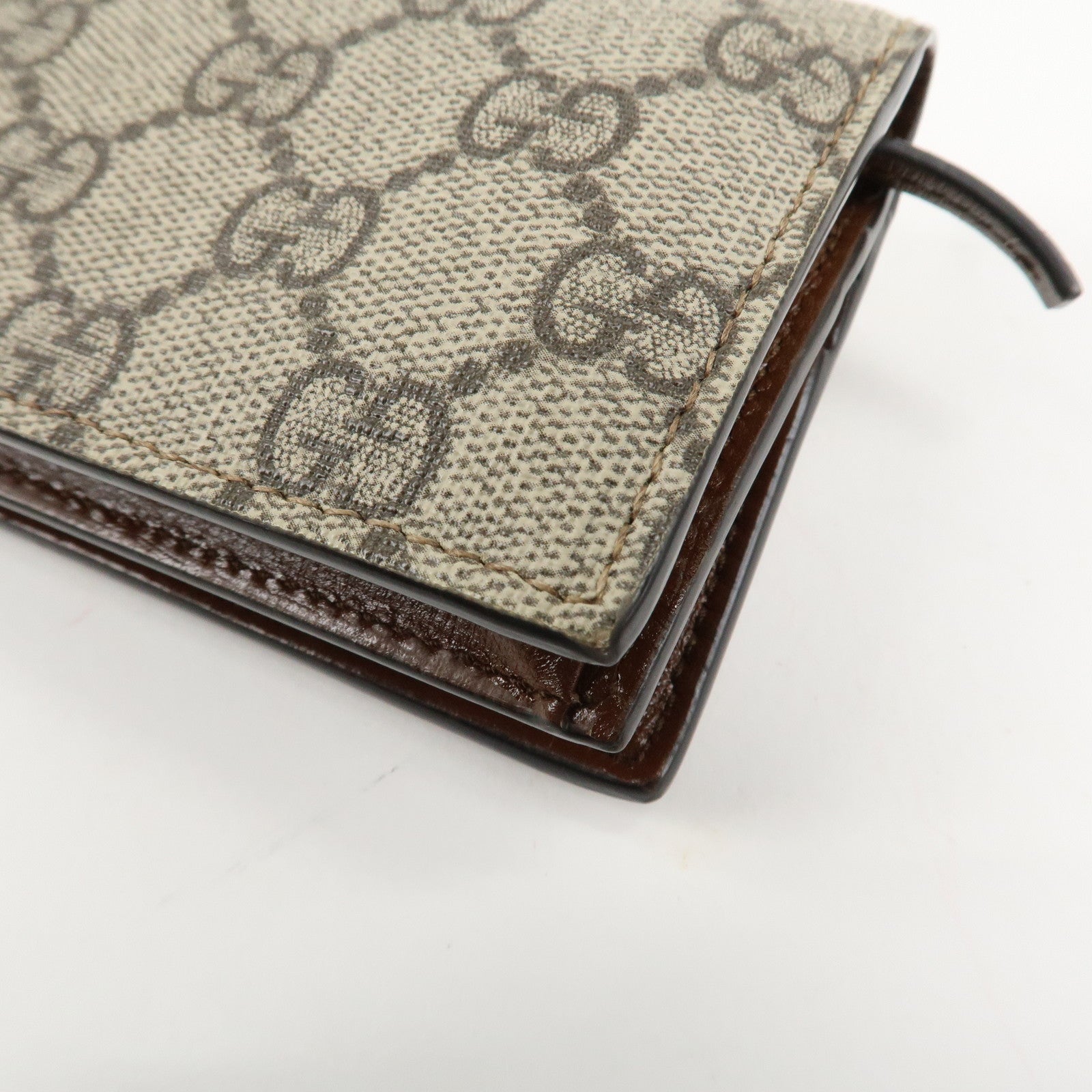 GUCCI GG Supreme Leather Heart Bi-fold Compact Wallet 648848 Used