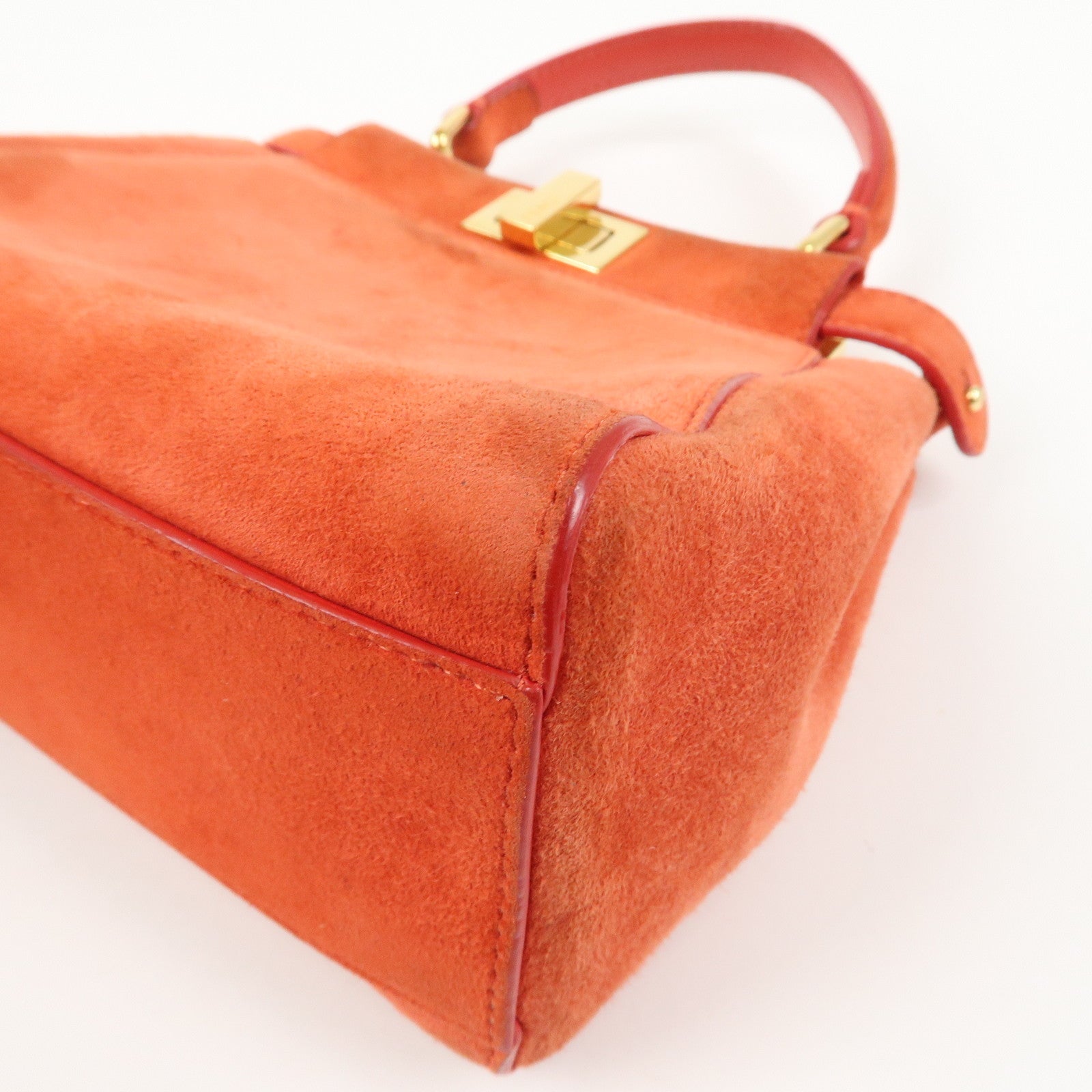 FENDI Peekaboo XS Suede 2Way Hand Bag Shoulder Crossbody Bag 8BN309