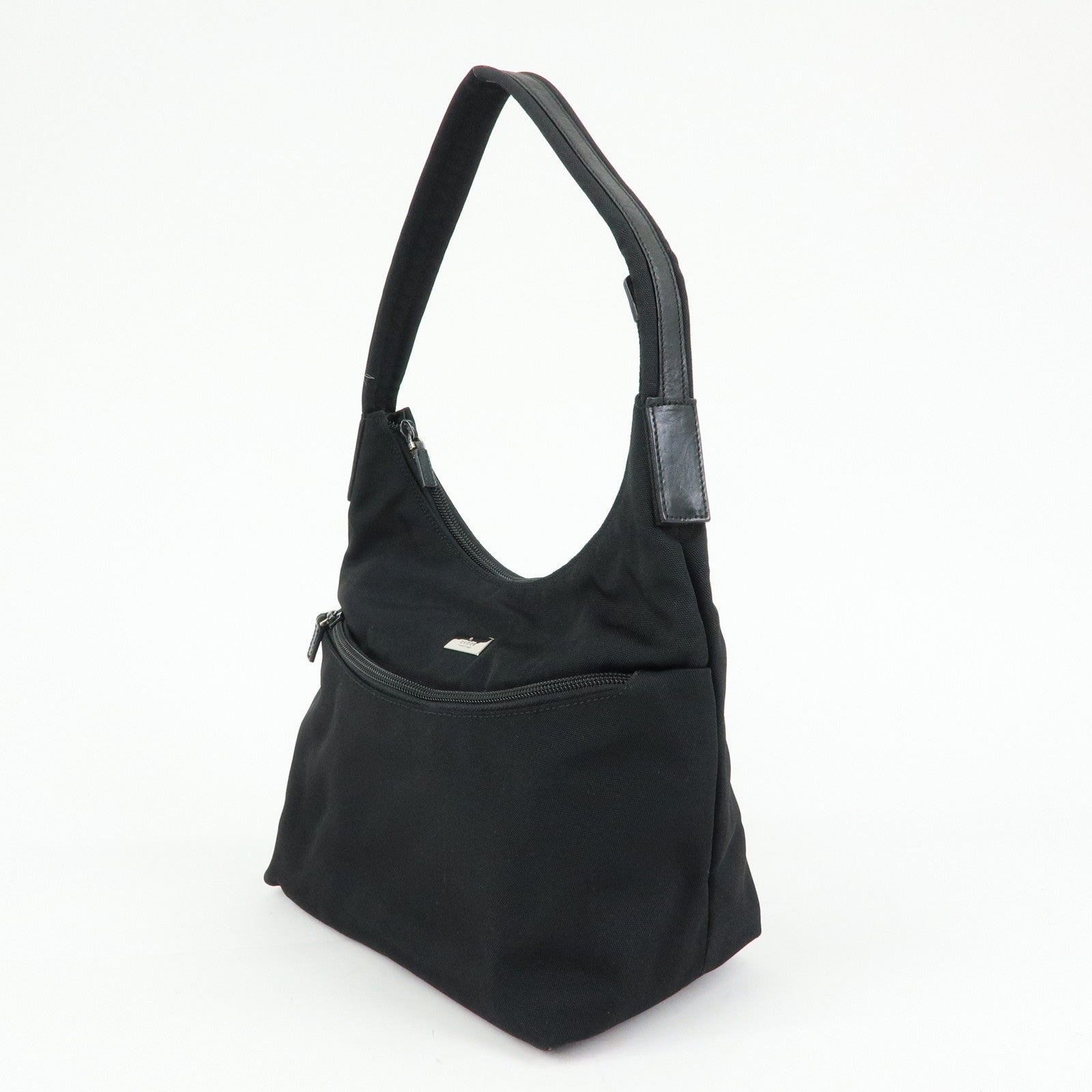 GUCCI GG Nylon Leather Shoulder Bag Black 001・3386
