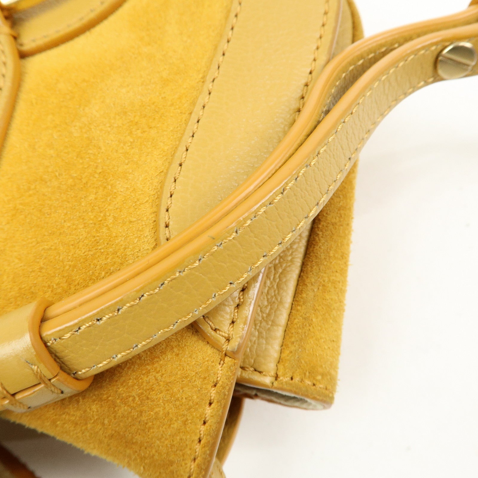 Chloe See by Chloe Suede Joan Leather Shoulder Bag Mustard