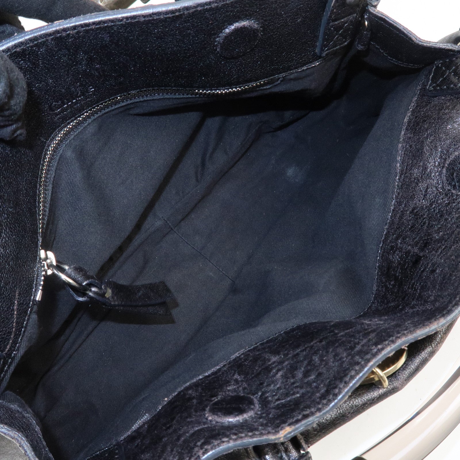 Chloe Leather Saskia 2Way Bag Hand Bag Shoulder Bag Black