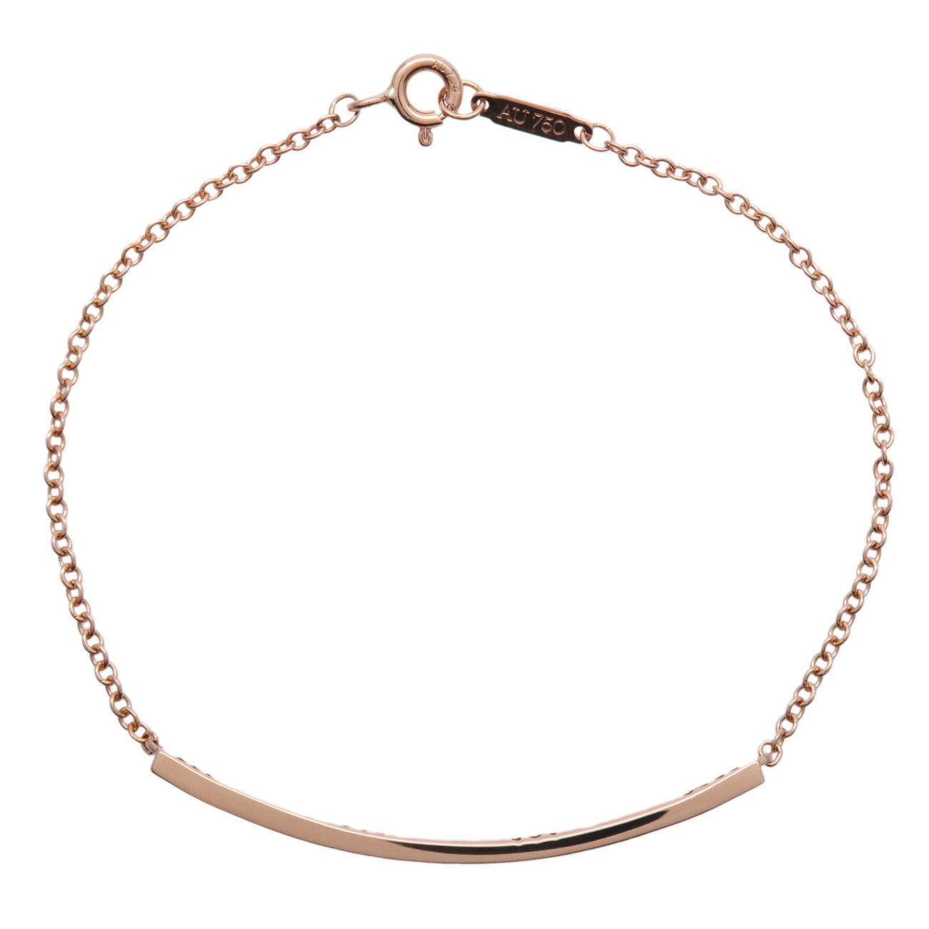Tiffany & Co Pierced Atlas 3P Diamond Bangle K18 750PG Pink Gold