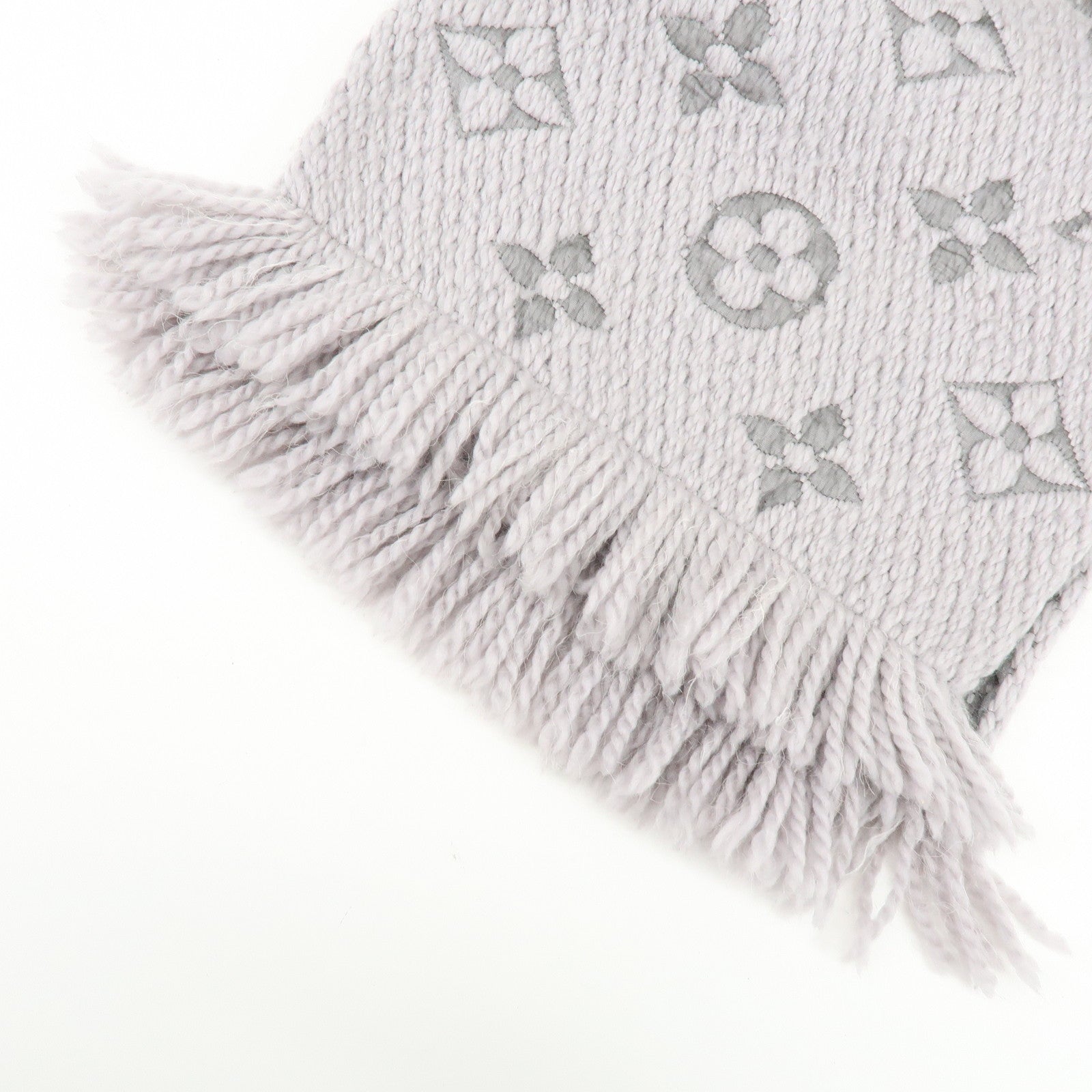 Louis Vuitton Monogram Escharp Logomania Scarf Gris Perle M74742