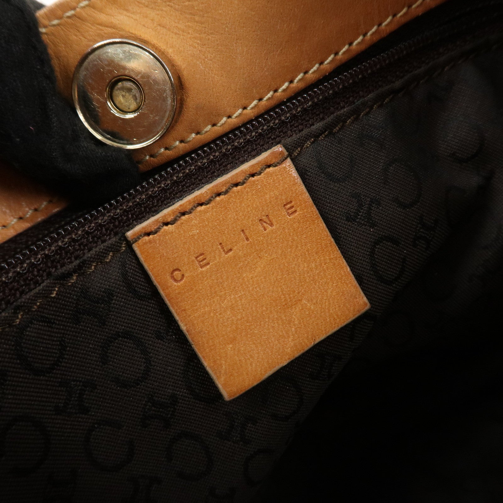 CELINE C Macadam Suede Leather Shoulder Bag Brown