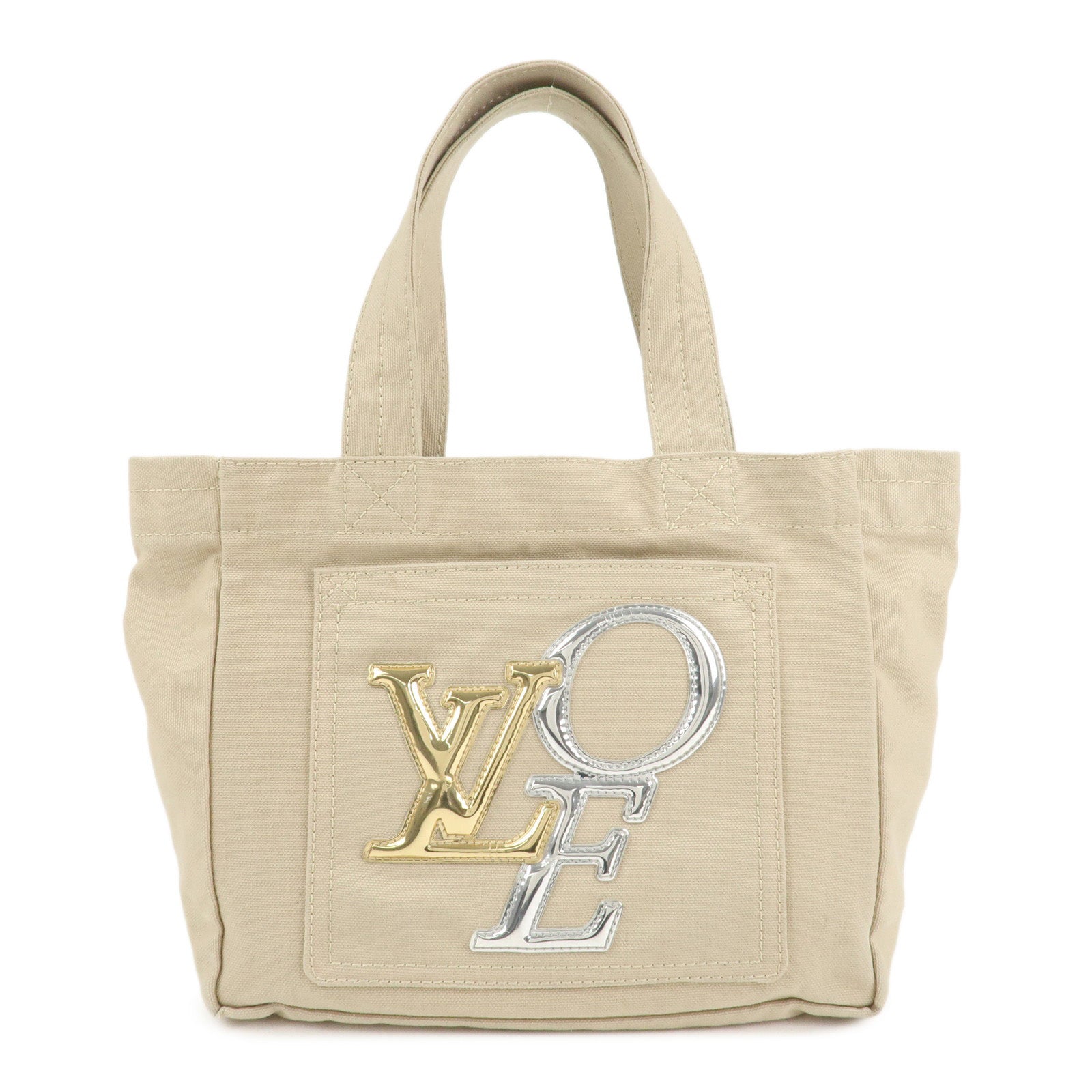Louis Vuitton Canvas That's Love Tote Bag Hand Bag Ivory M95468 Used