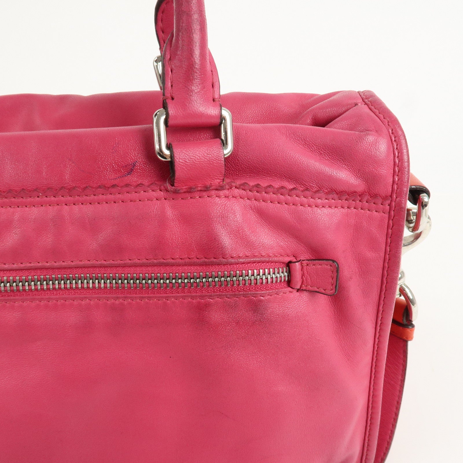 LOEWE Seville Anagram Nappa Leather 2Way Shoulder Hand Bag Pink