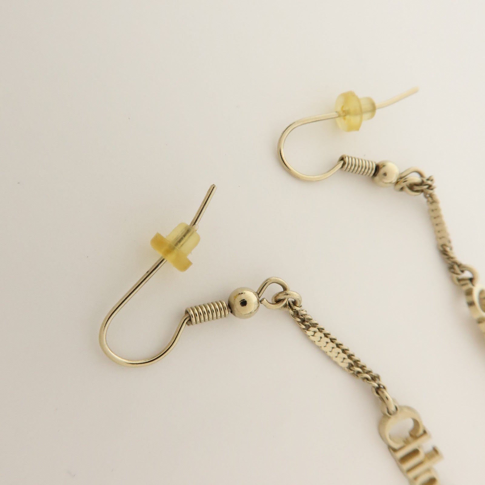 Chloe Iconic Logo Dangling Metal Earrings Gold