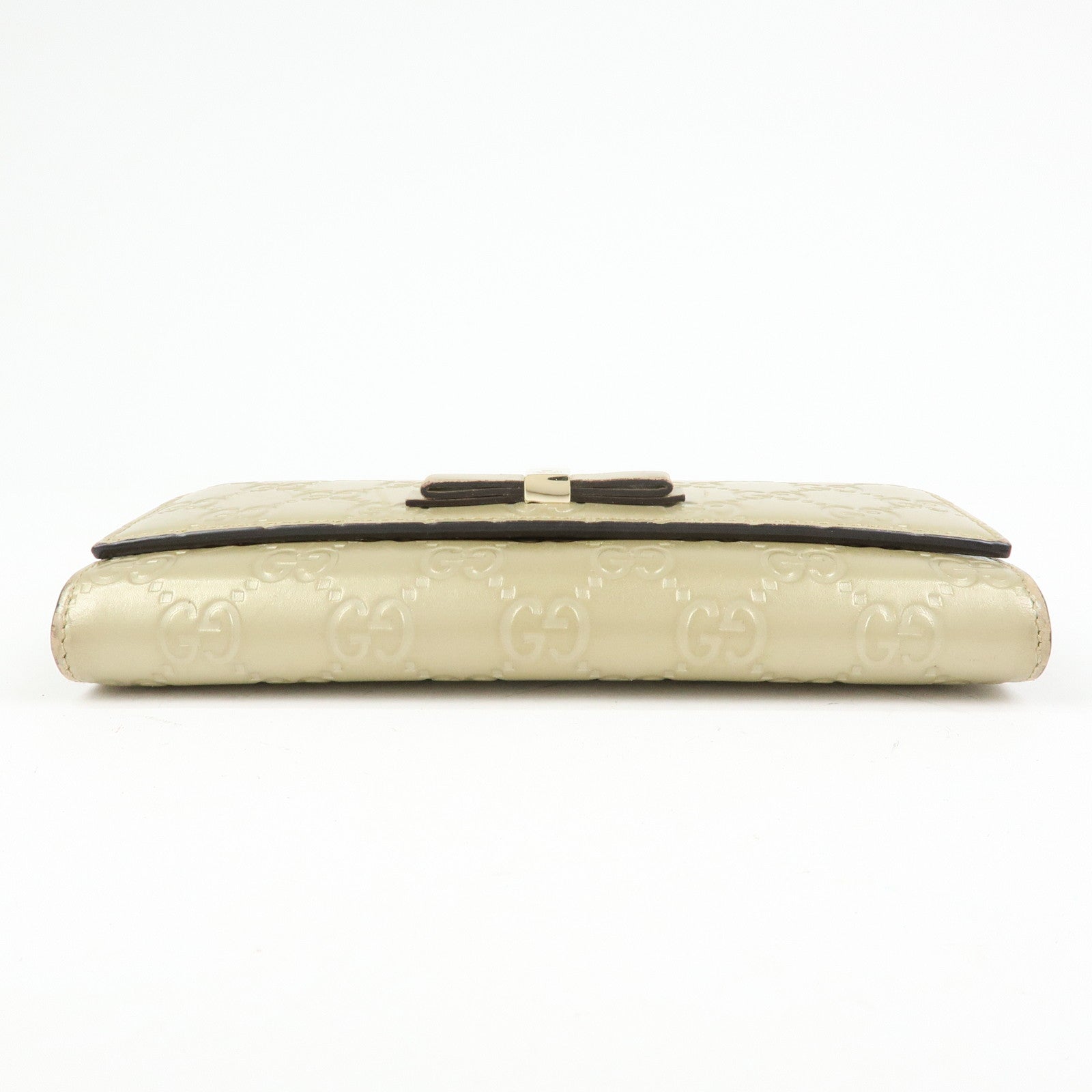 GUCCI Guccissima Interlocking G Flap Long Wallet Gold 388679