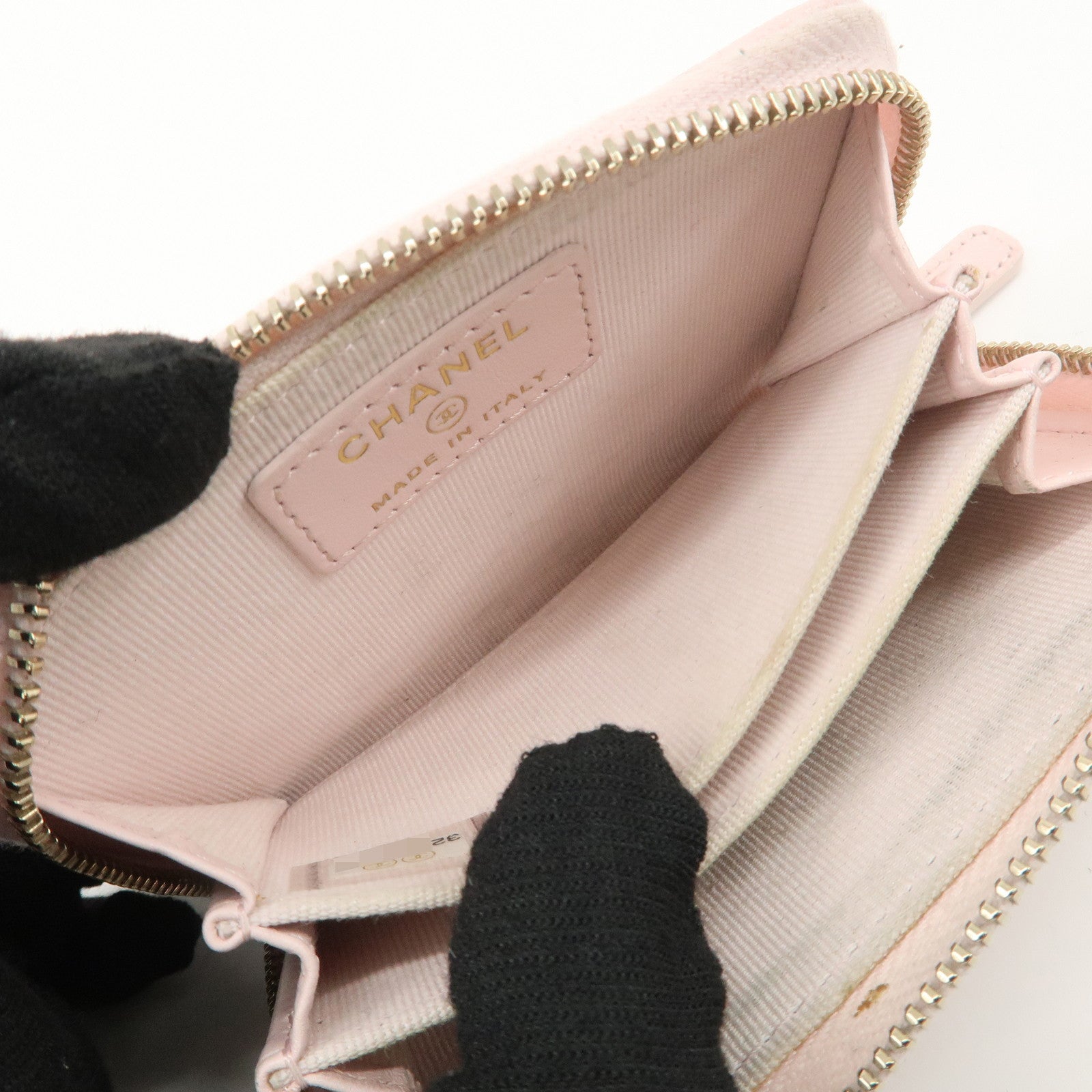 CHANEL Time Classic Matelasse Caviar Skin Zippy Coin Purse Pink AP0216 Used