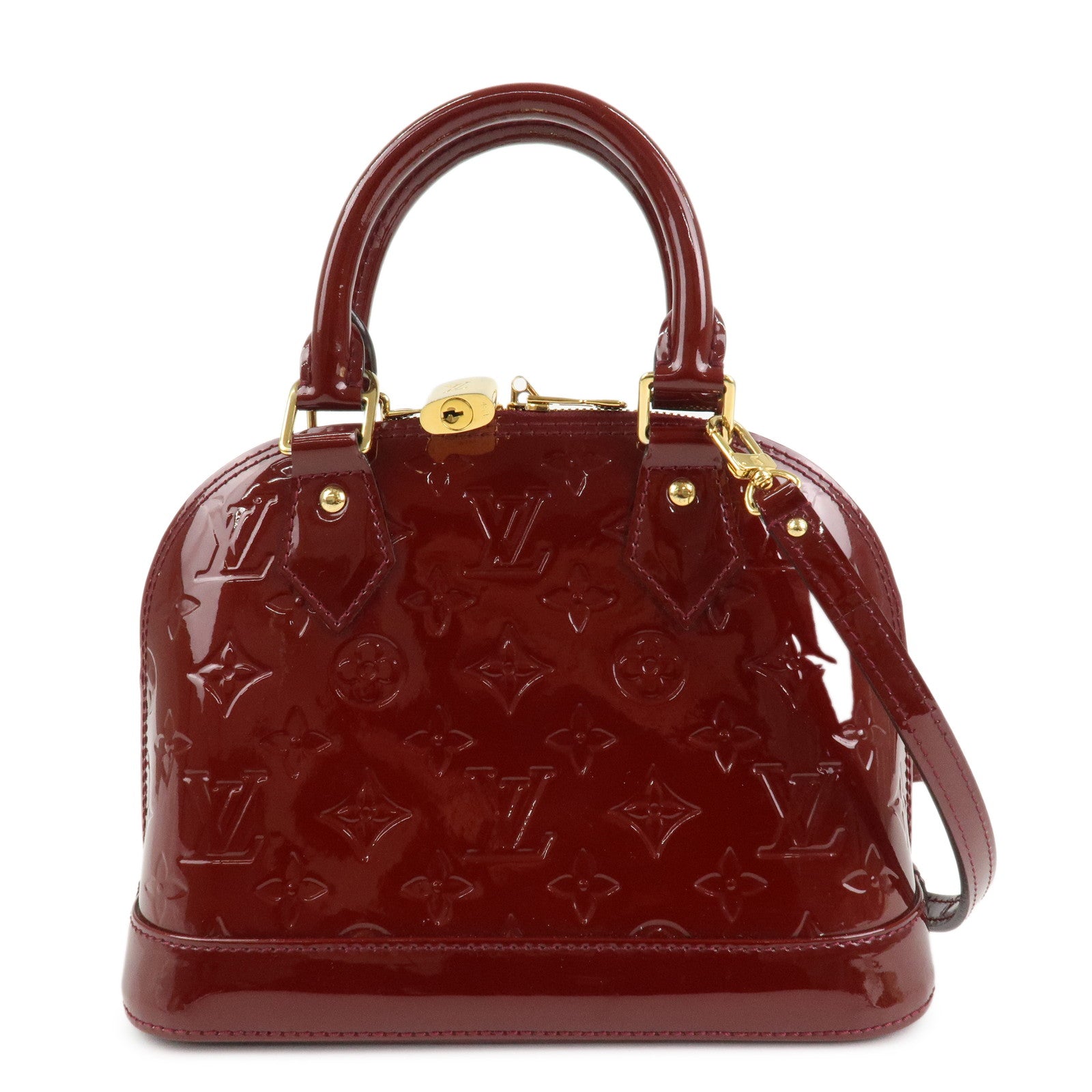 Louis Vuitton Monogram Vernis Alma BB Hand Bag Griotte M90231 Used
