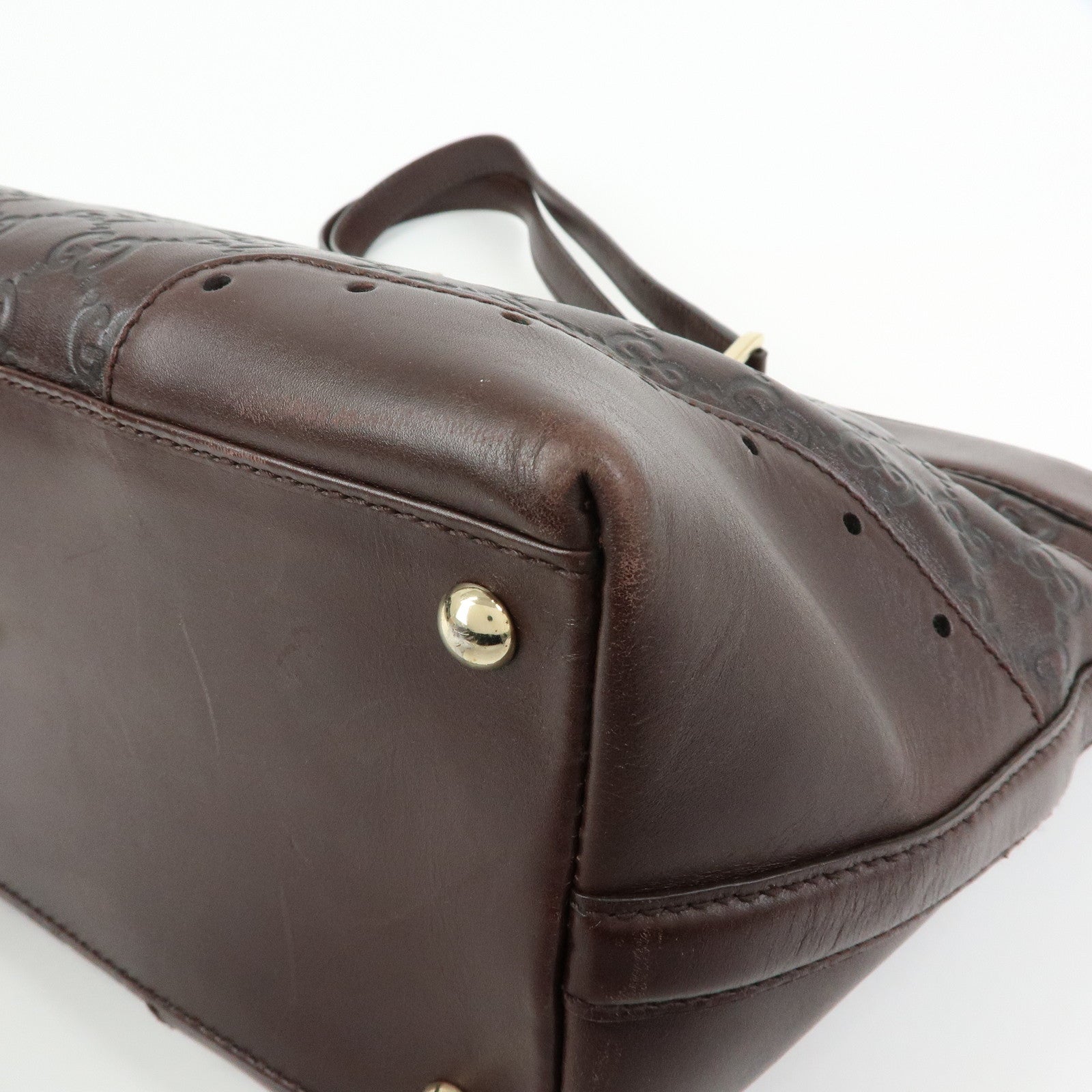 GUCCI Guccissima Leather Tote Bag Shoulder Bag Dark Brown 145993