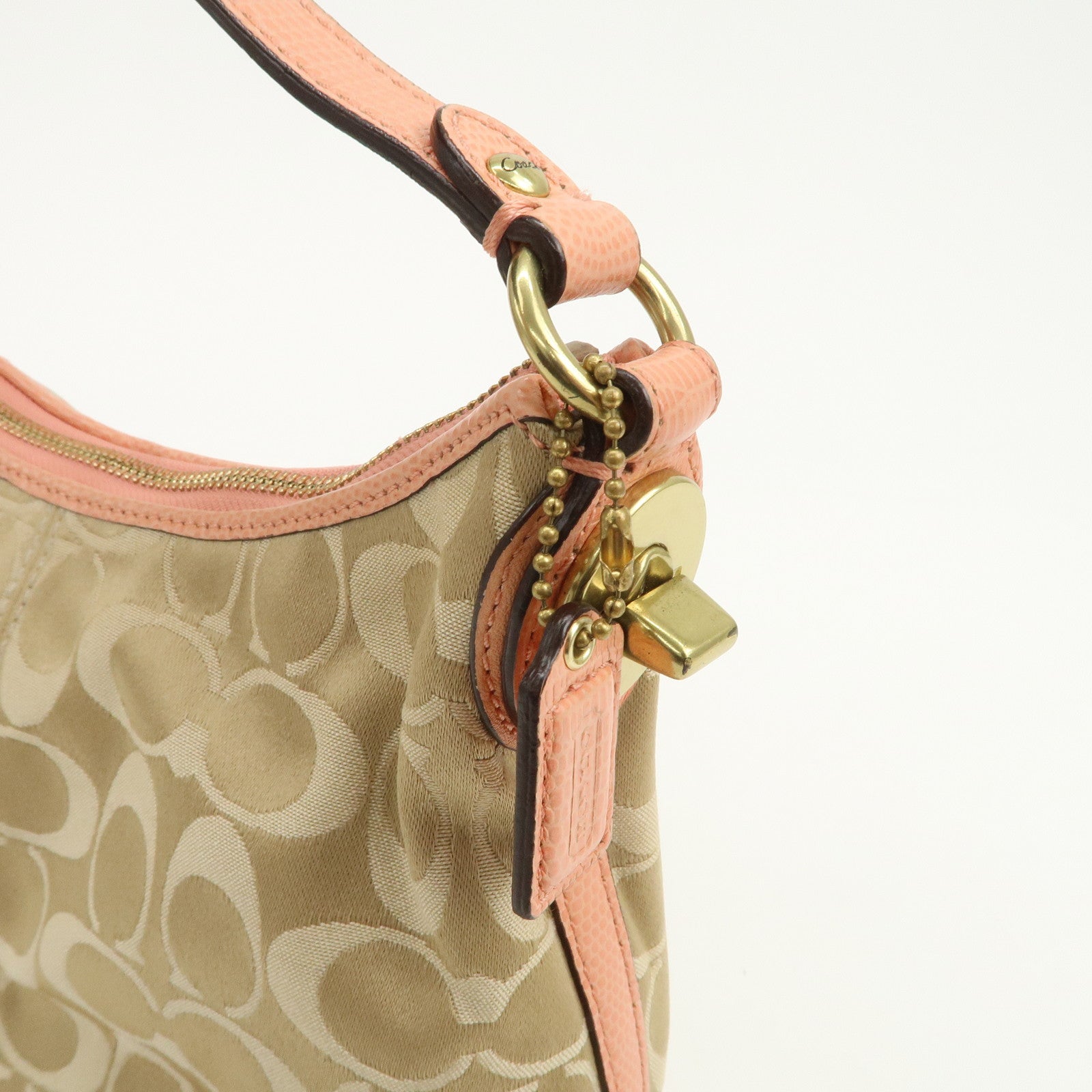 COACH Signature Canvas Leather Set of 2 Shoulder Bag Hand Bag