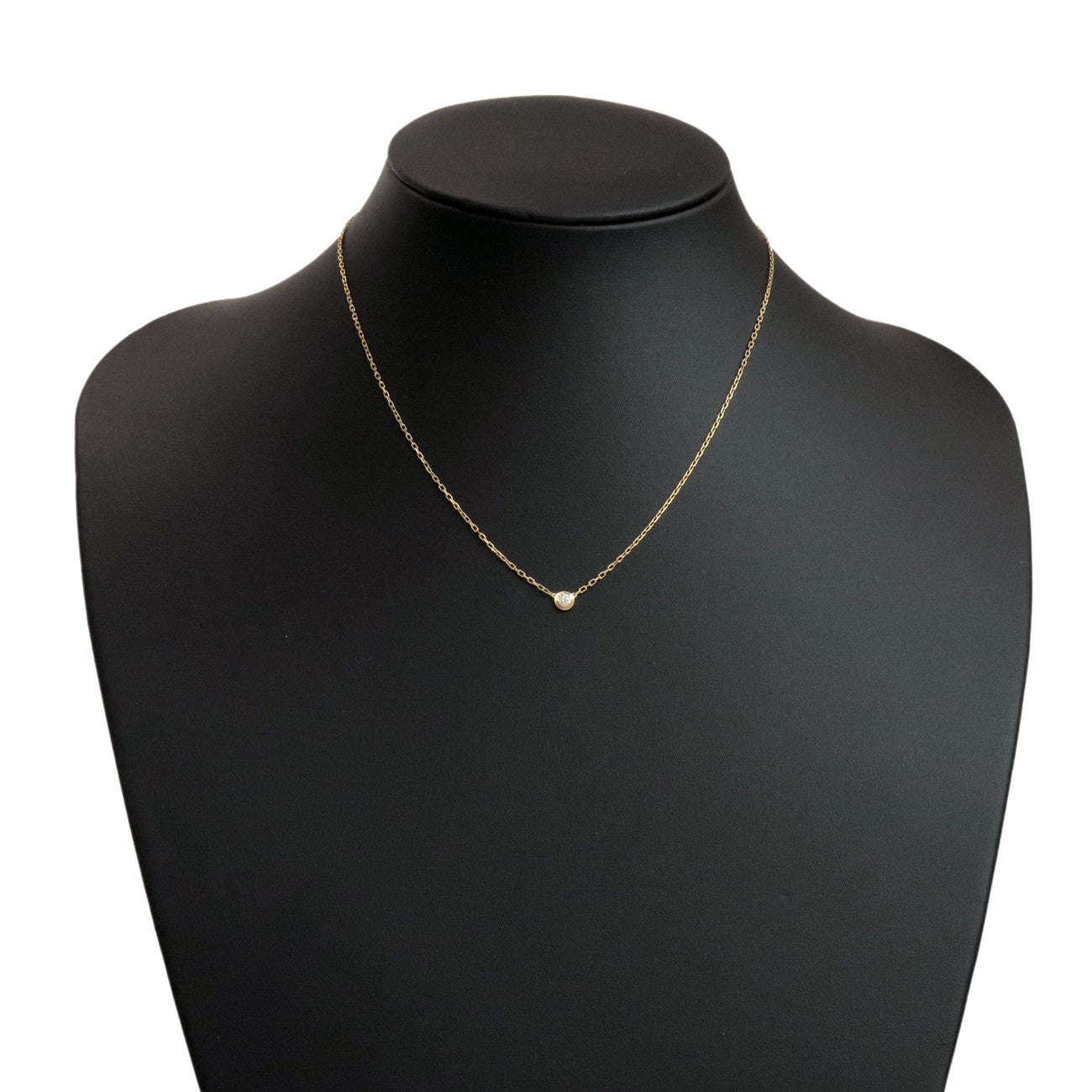 Cartier D'amour 1P Diamond Necklace SM K18 750YG Yellow Gold