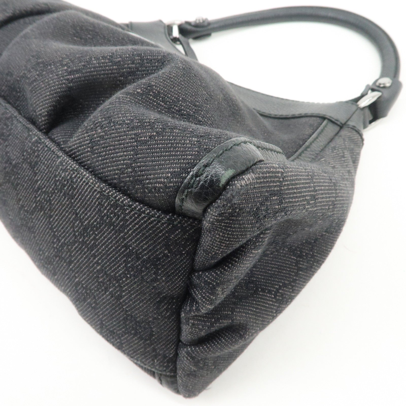 GUCCI Abbey GG Canvas Leather Shoulder Bag Hand Bag Black 265692