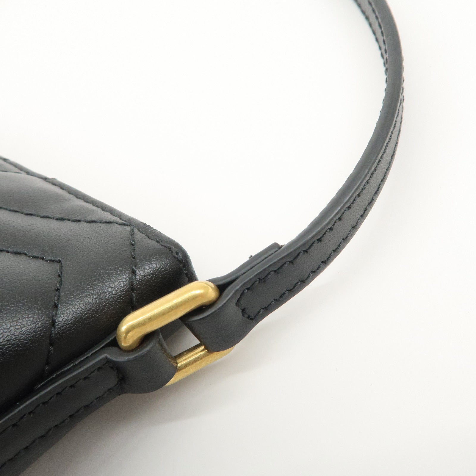 GUCCI Boat Bag GG Marmont Leather Shoulder Bag Hand Bag 739166