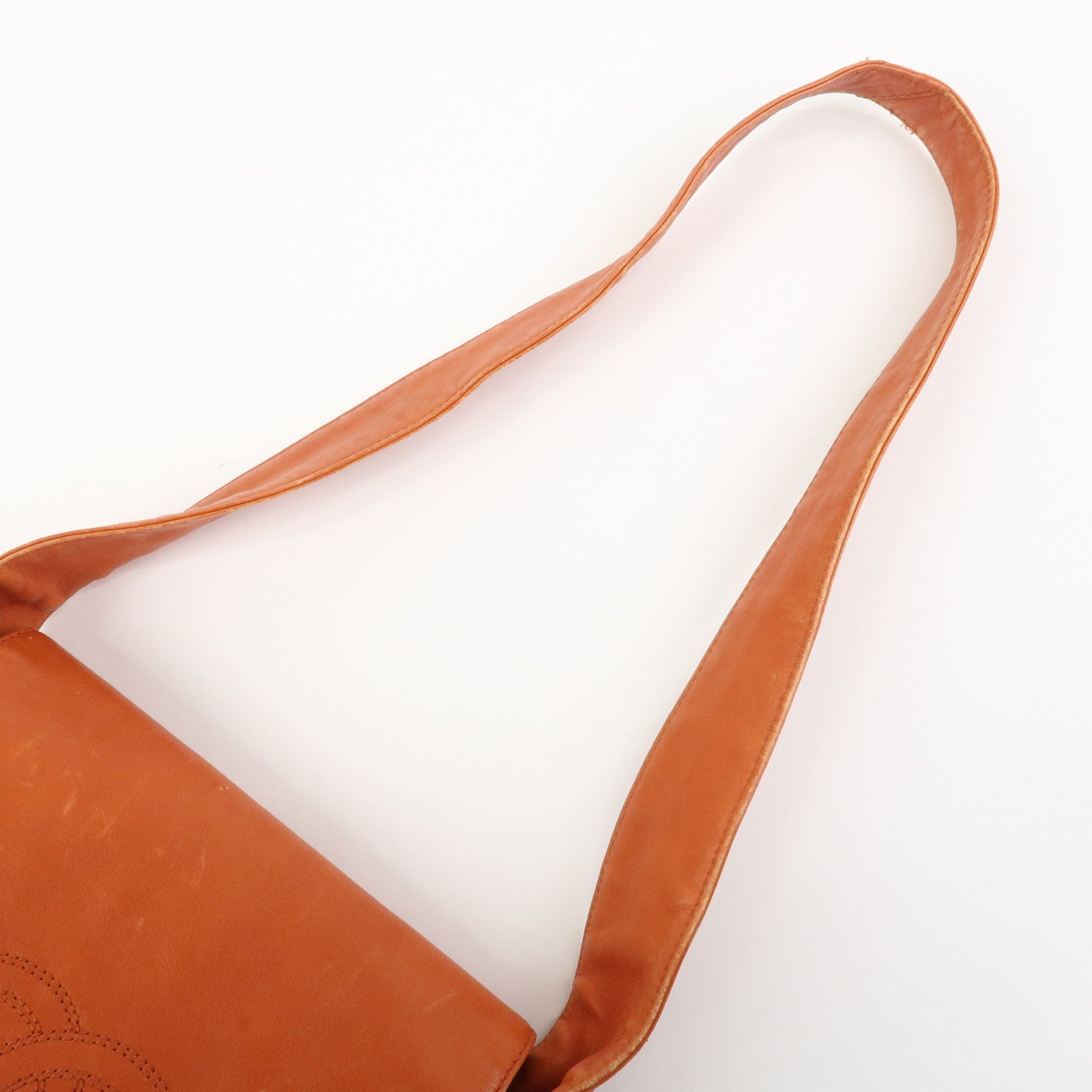 CHANEL COCO Mark Calf Leather Shoulder Bag Hand Bag Brown