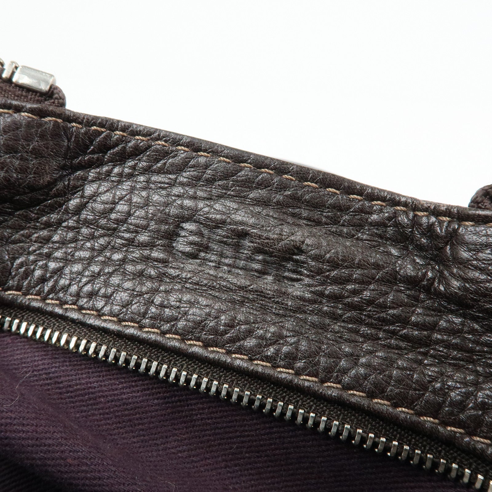 Chloe Paddington Leather Boston Bag Hand Bag Medium Dark Brown