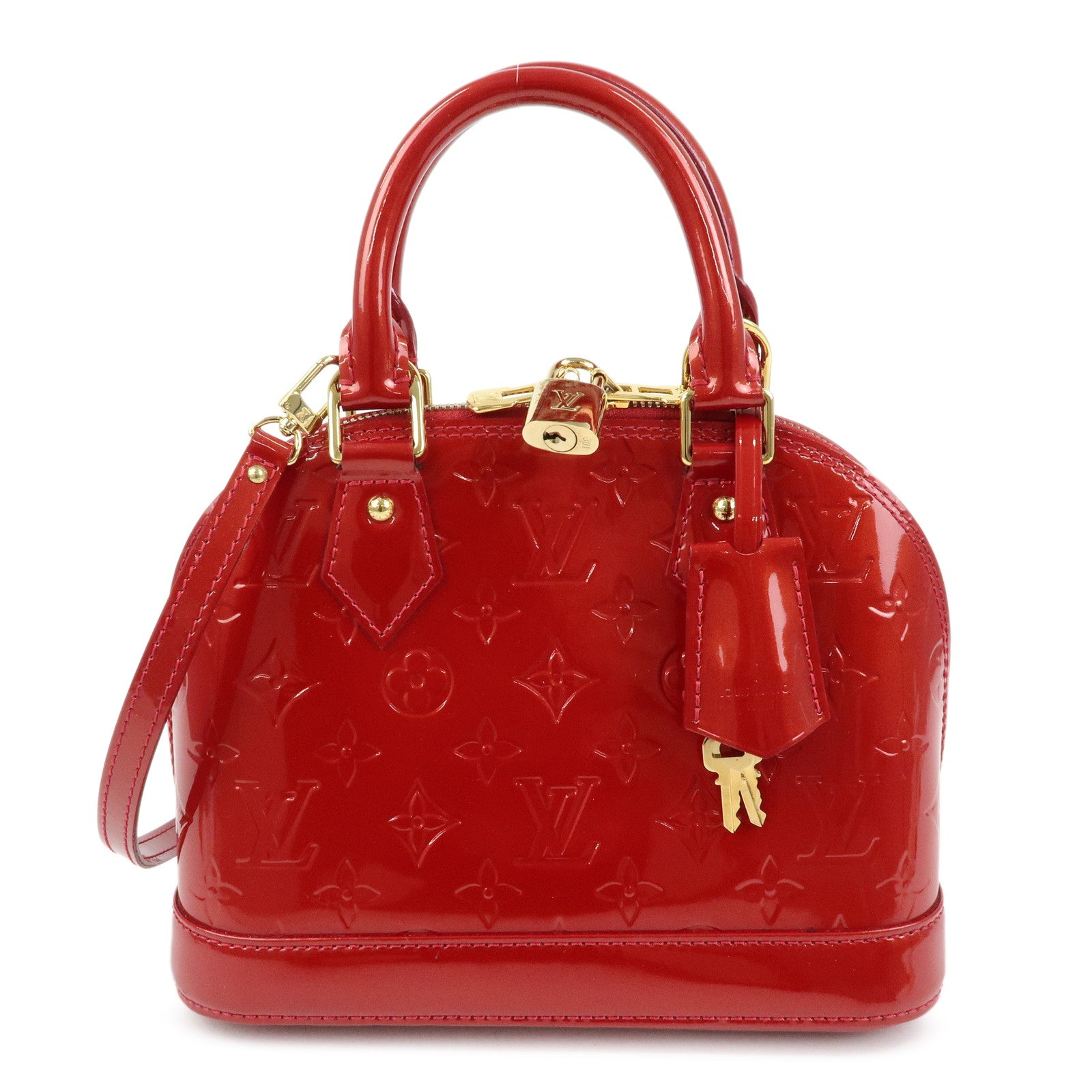 Louis Vuitton Monogram Vernis Alma BB 2Way Bag Red M91606