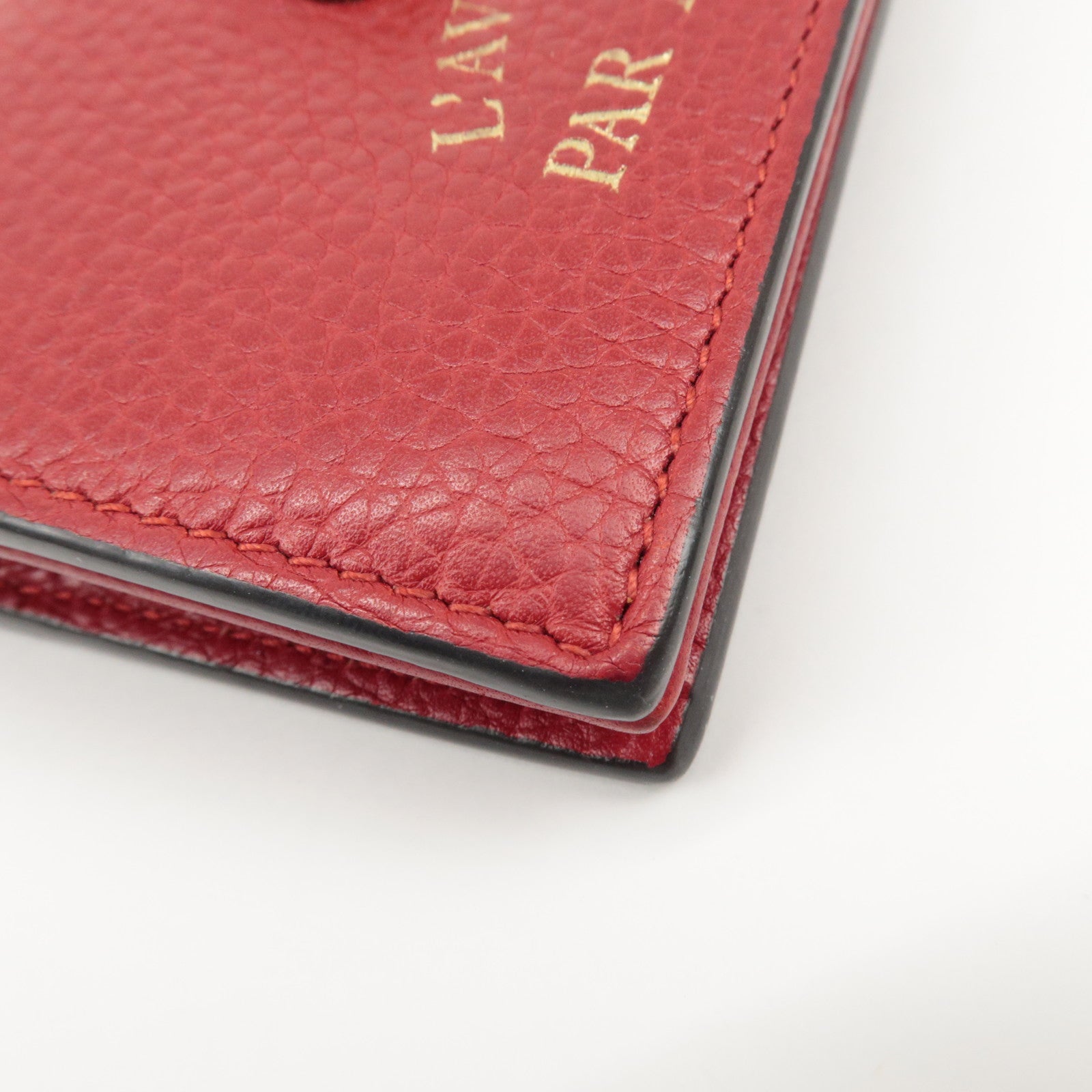 GUCCI Animalier Leather Bi-fold Compact Wallet Red 453169 Used