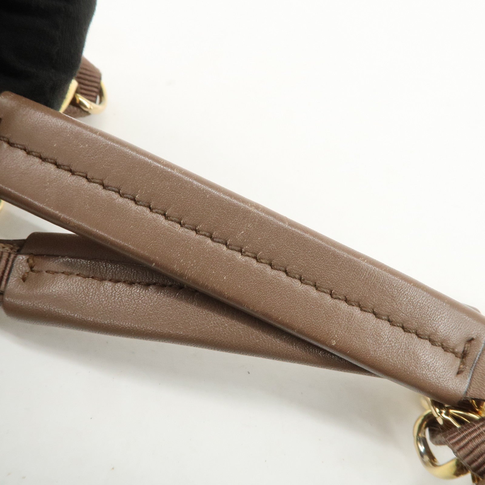 Ferragamo Leather Tote Bag Hand Bag Shouolder Bag Beige Gold HDW