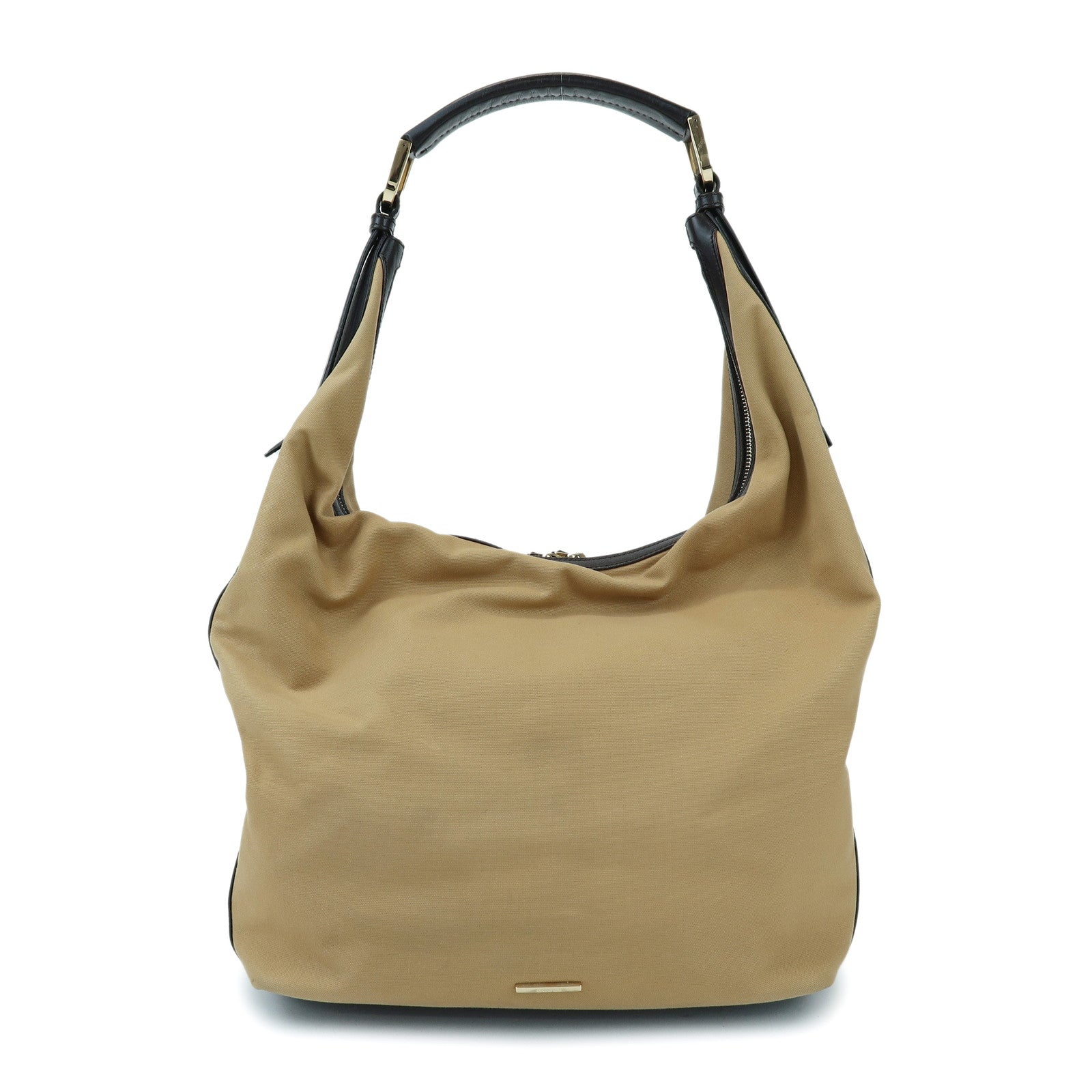 GUCCI Sherry Canvas Leather Shoulder Bag Beige Brown 001・4287