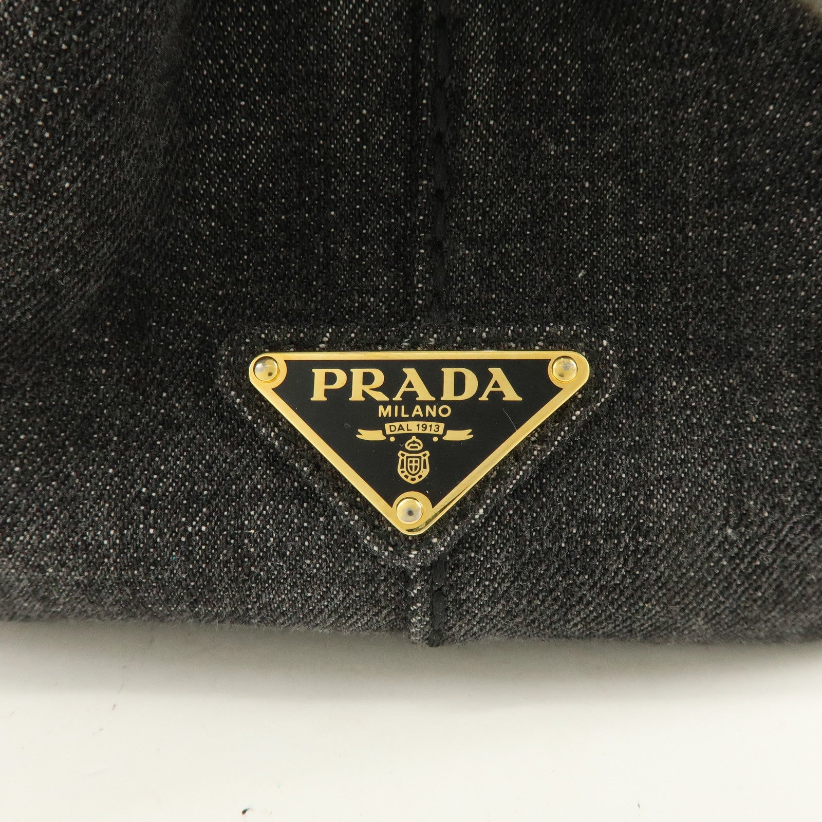 PRADA Canapa Canvas 2Way Bag Hand Bag Shoulder Bag Black