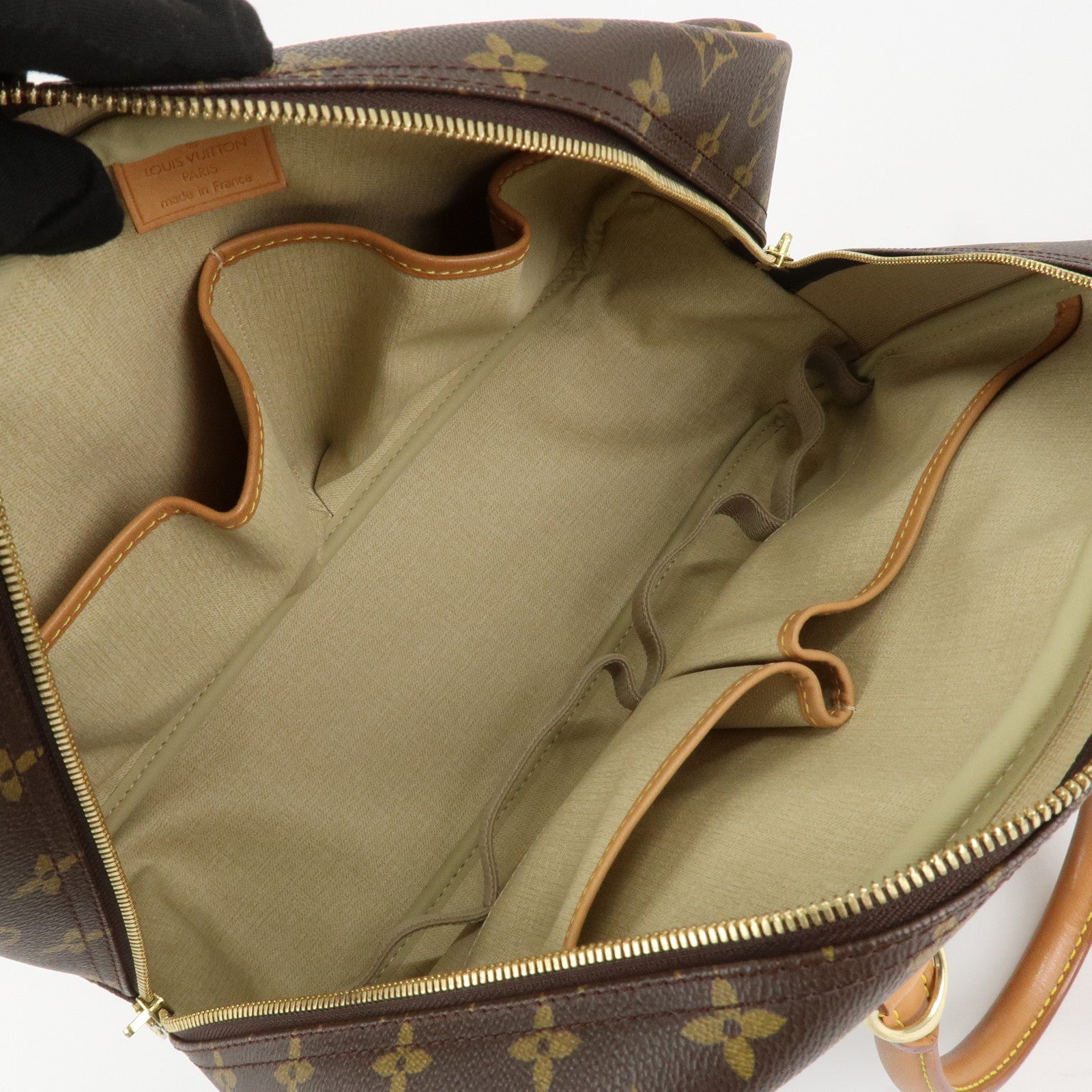 Louis Vuitton Monogram Deauville Hand Bag Brown M47270 Used
