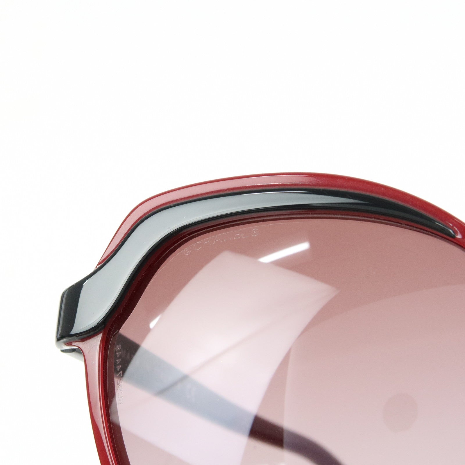 CHANEL COCO Mark Plastic Sunglasses Bordeaux Black 5228 60□17