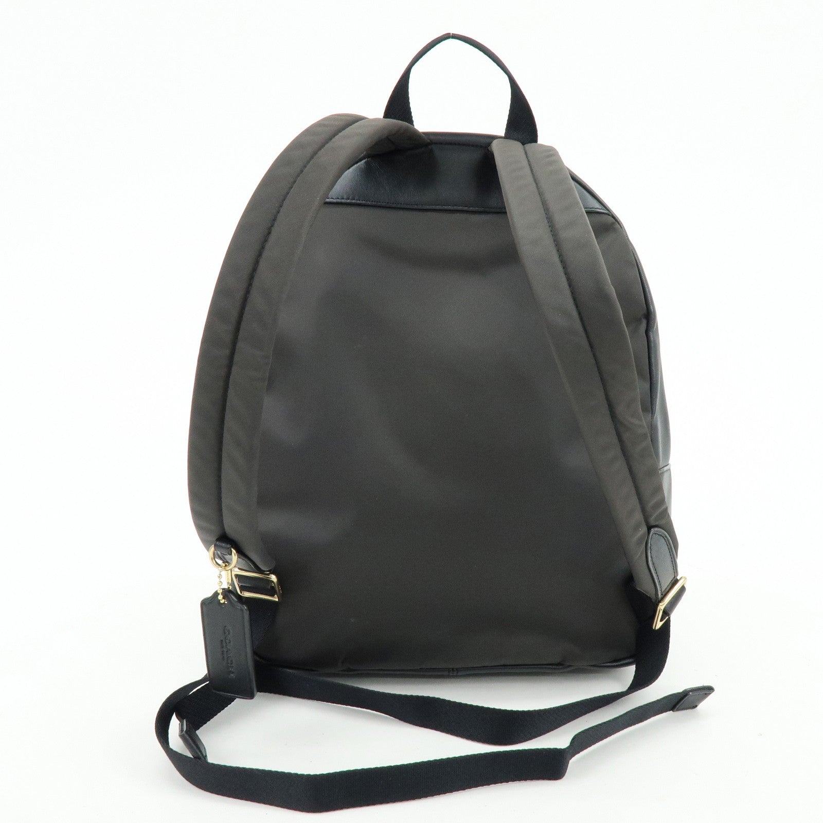 COACH Charlie PVC Canvas Leather Backpack Rucksack Dark Brown