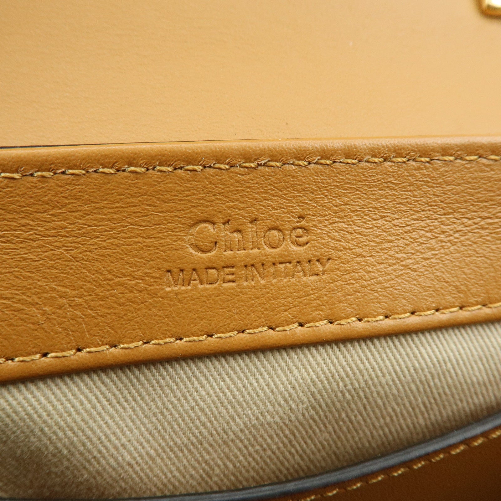 Chloe See By Chloe Embosssed Leather 2Way Bag Shoulder Bag Brown