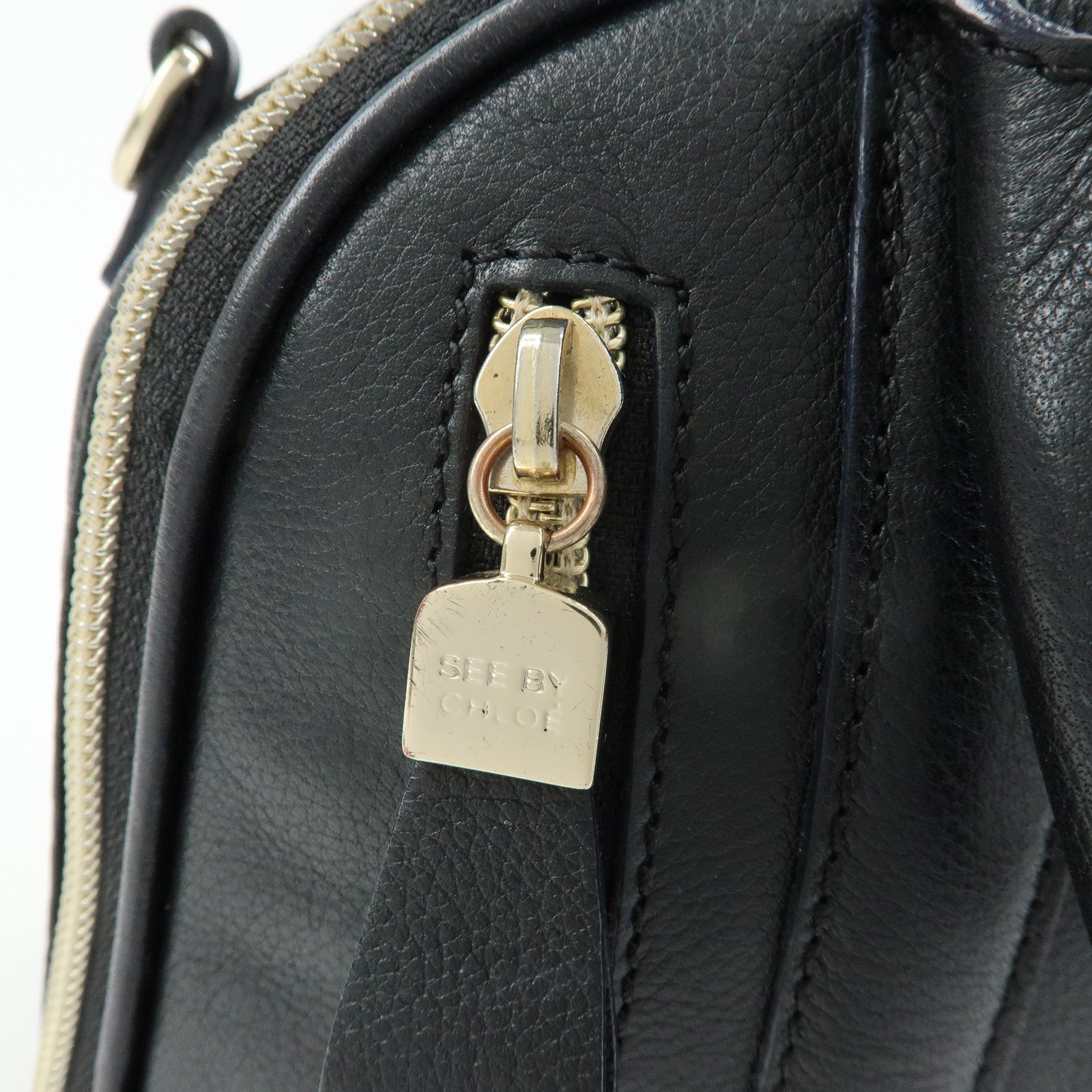 Chloe See By Chloe Leather 2Way Bag Shoulder Bag Hand Bag Black