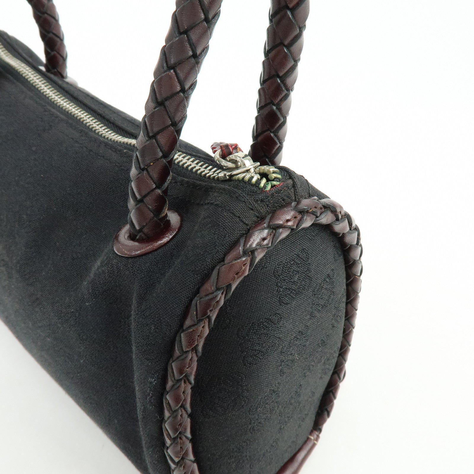 LOEWE Anagram Leather Mini Hand Bag Black Dark Brown