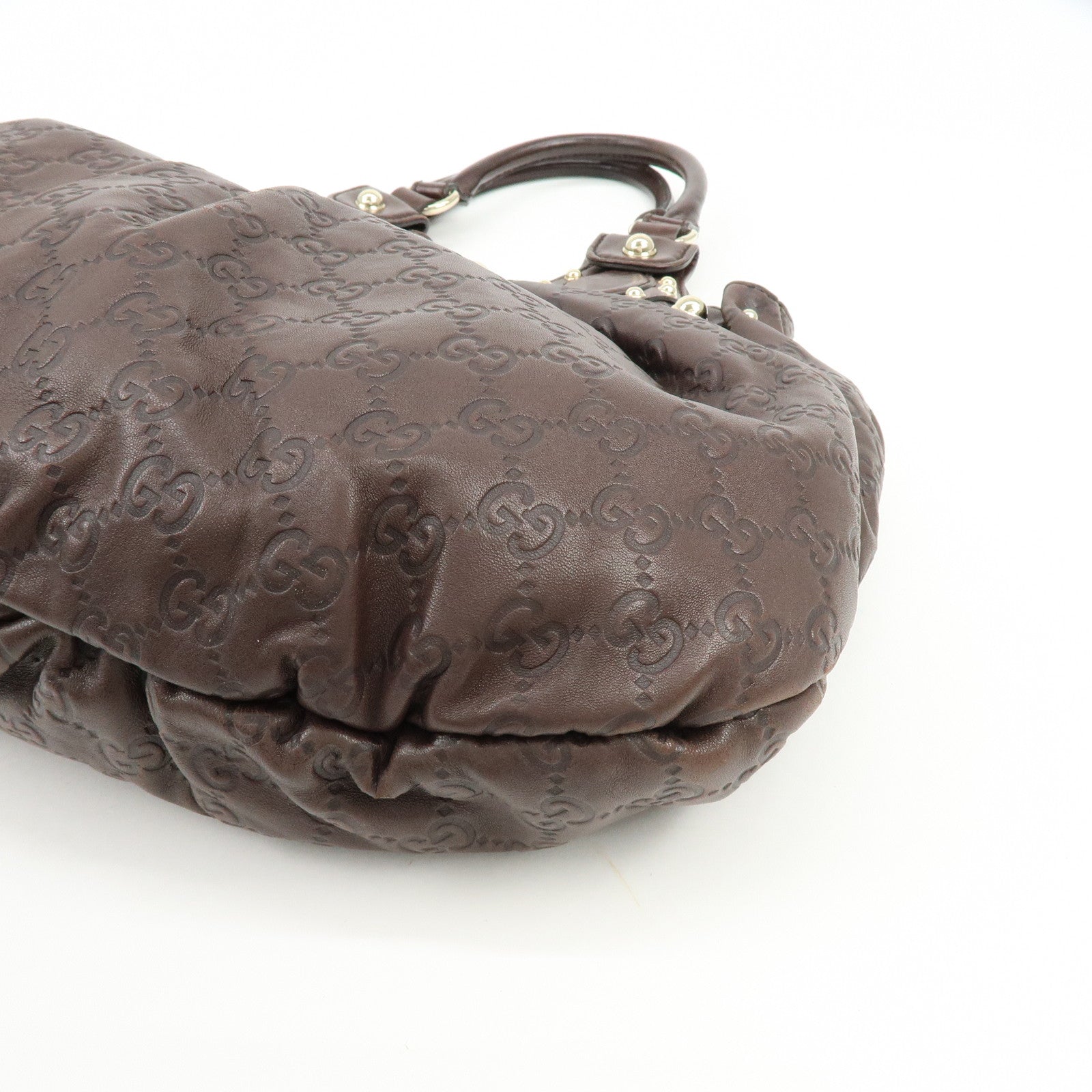 GUCCI Guccissima Leather Tote Bag Shoulder Bag Dark Brown 203624